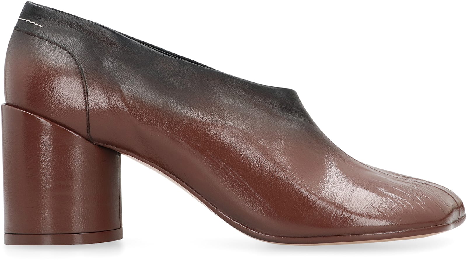 Mm6 Maison Margiela Décolleté Tabi In Leather In Brown