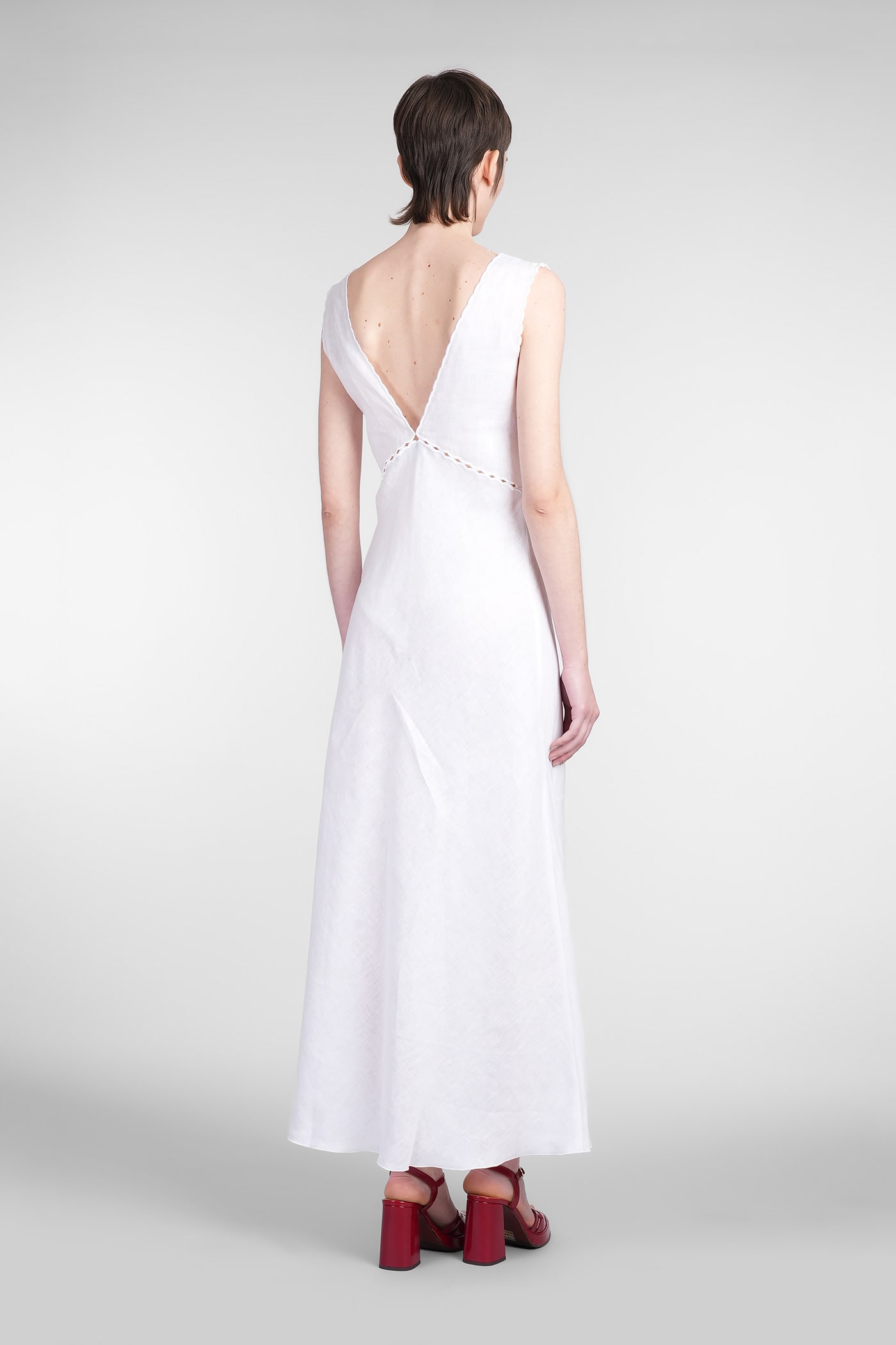 Holy Caftan Athina Dress Woman In White Linen