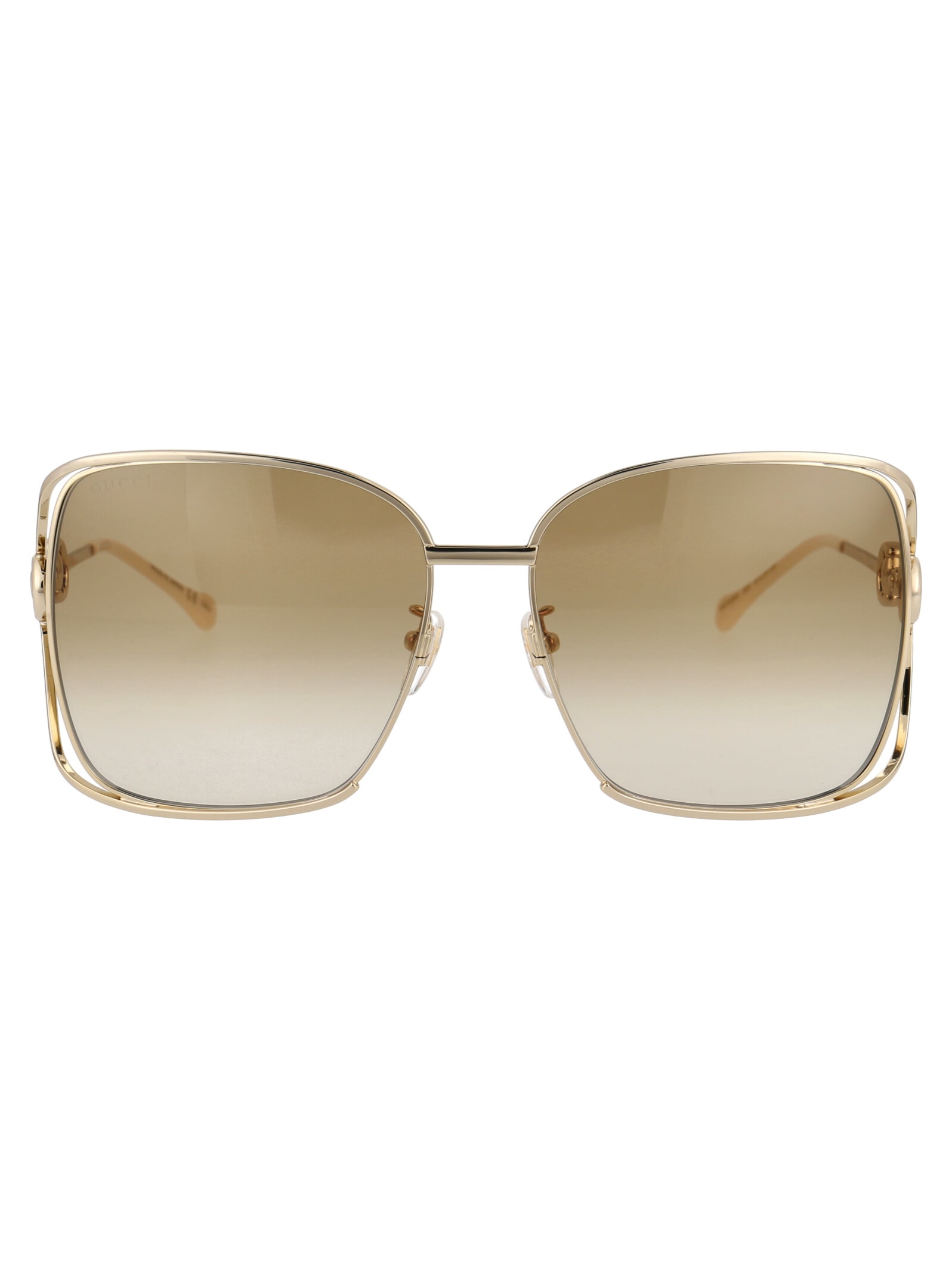Shop Gucci Gg1020s Sunglasses In 004 Gold Gold Brown
