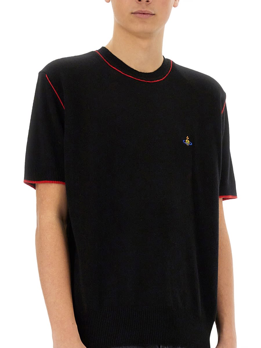Vivienne Westwood "alex" T-shirt Contrast Trim In Black