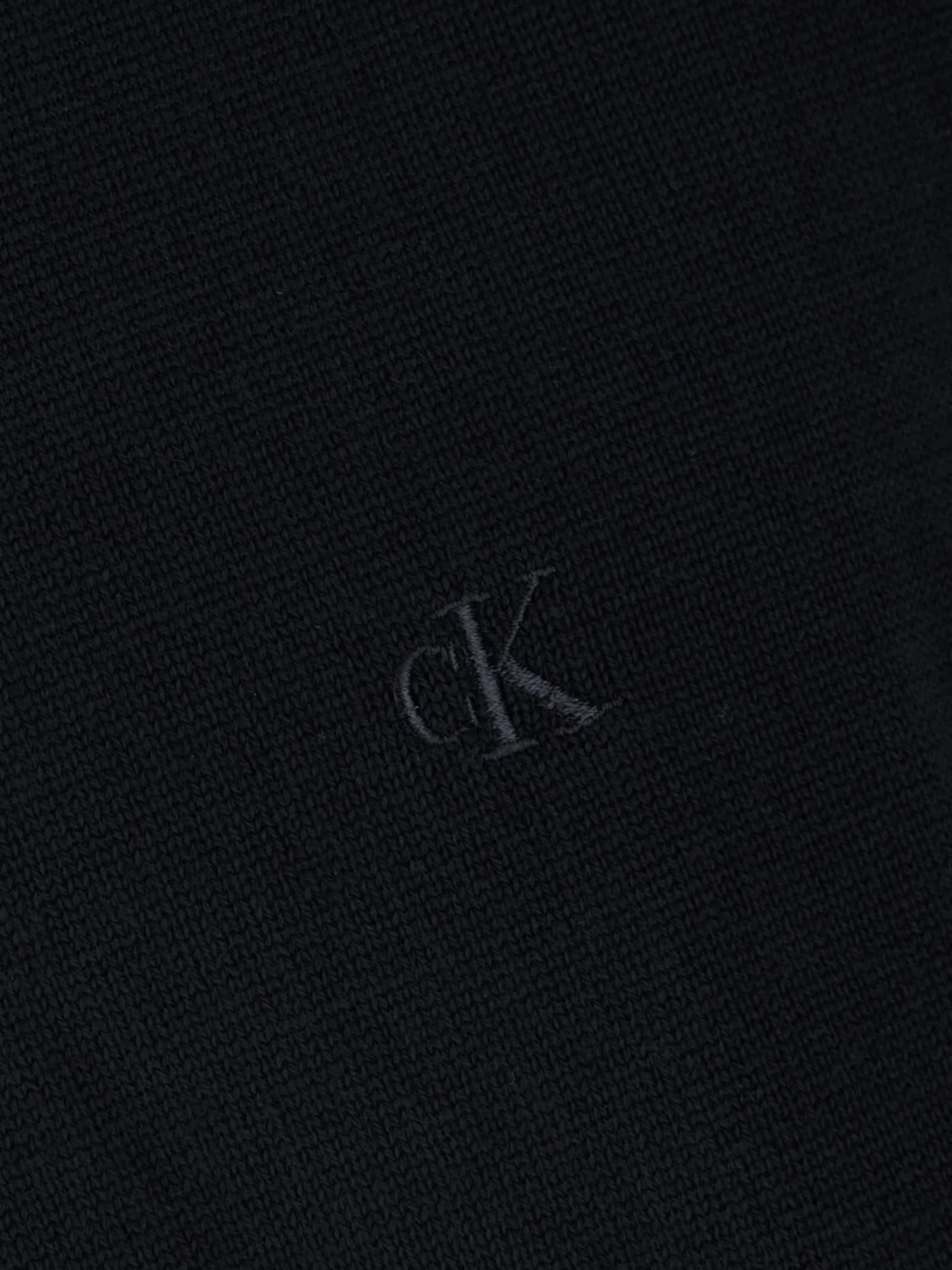 Calvin Klein Wool Crewneck Sweater In Blue