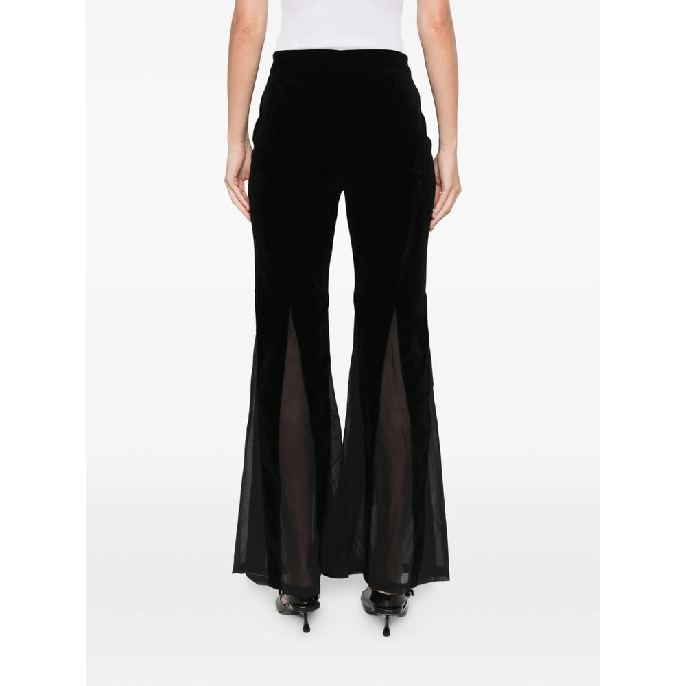Never Fully Dressed Velvet Flared Trousers In Black