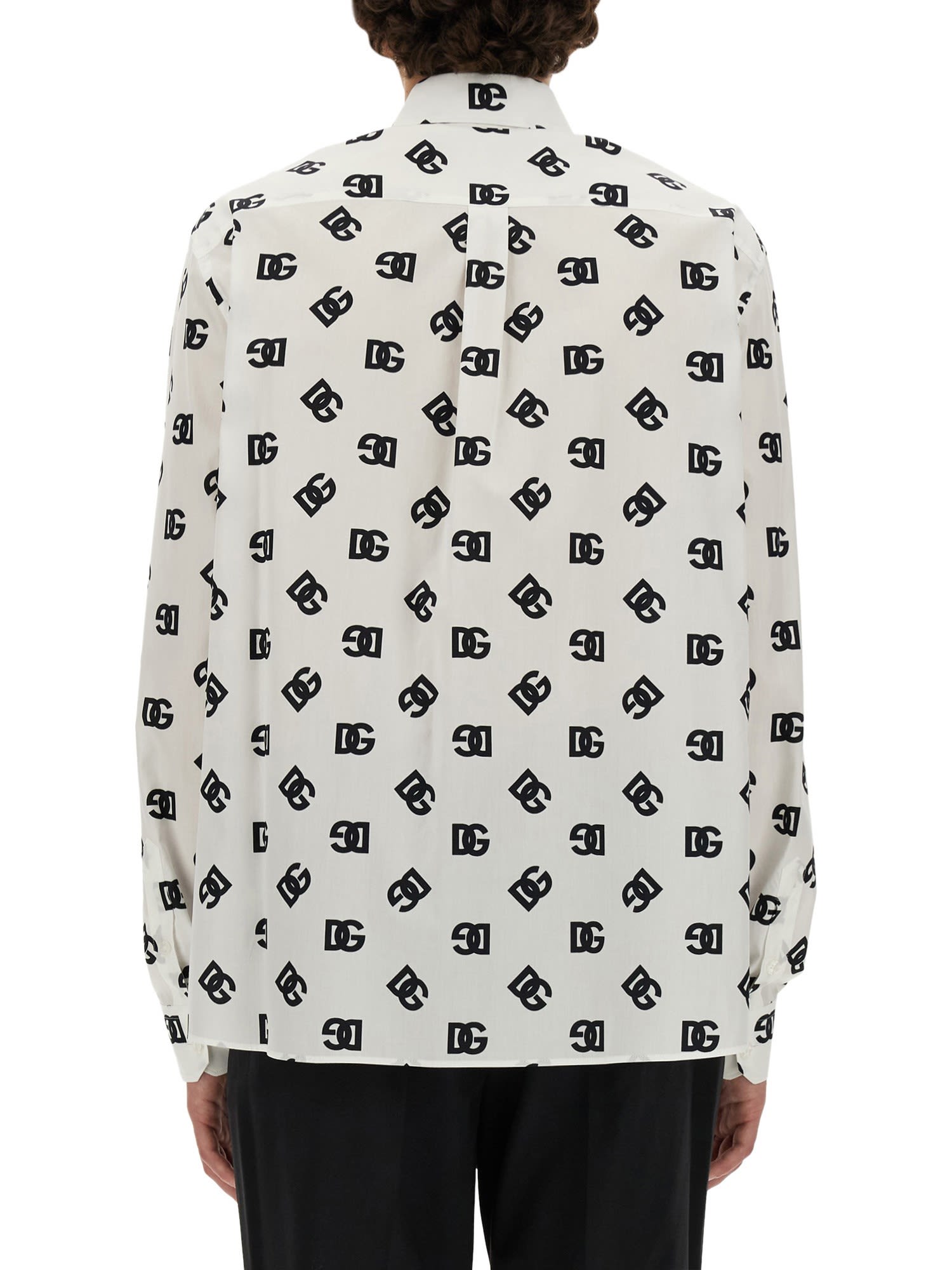 Shop Dolce & Gabbana Dg Logo Shirt All Over In White