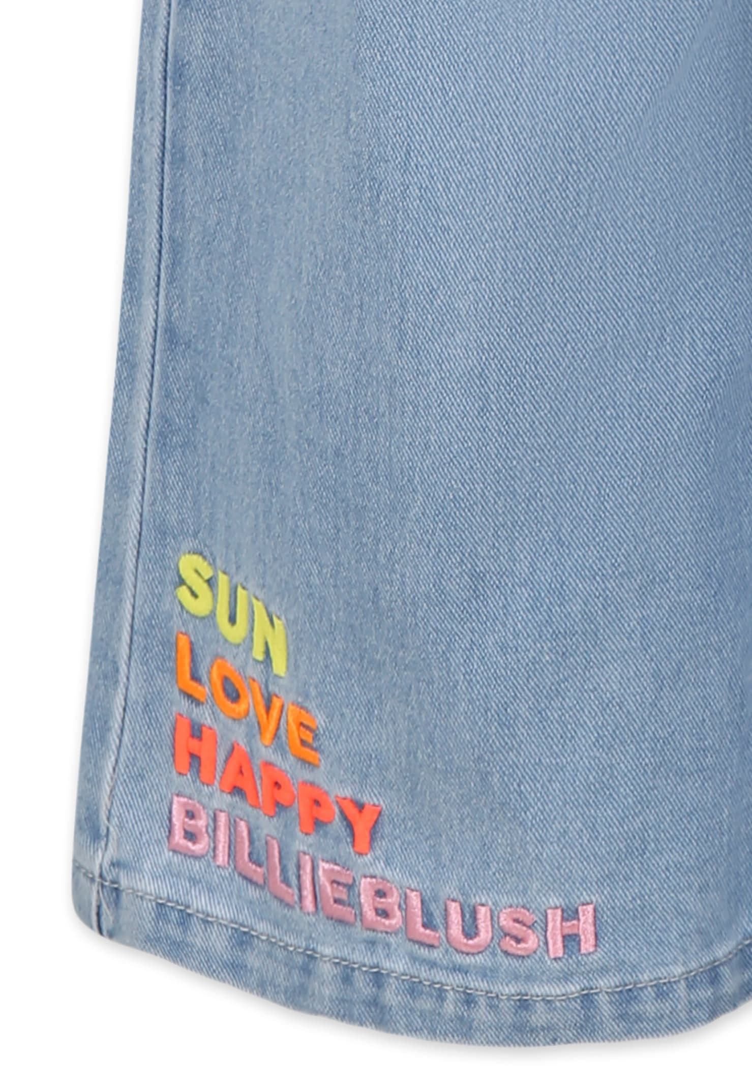 Billieblush Denim Jeans For Girl With Writing In Denim