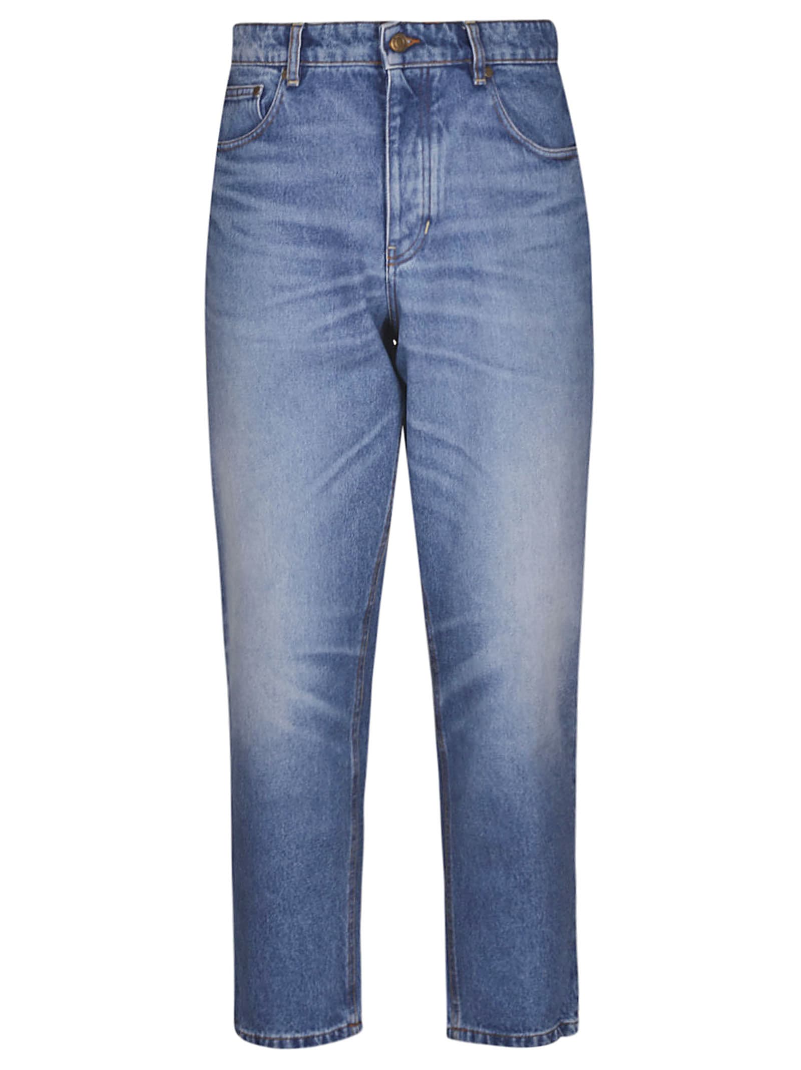 Ami Alexandre Mattiussi Oversize Cropped Jeans In Blue