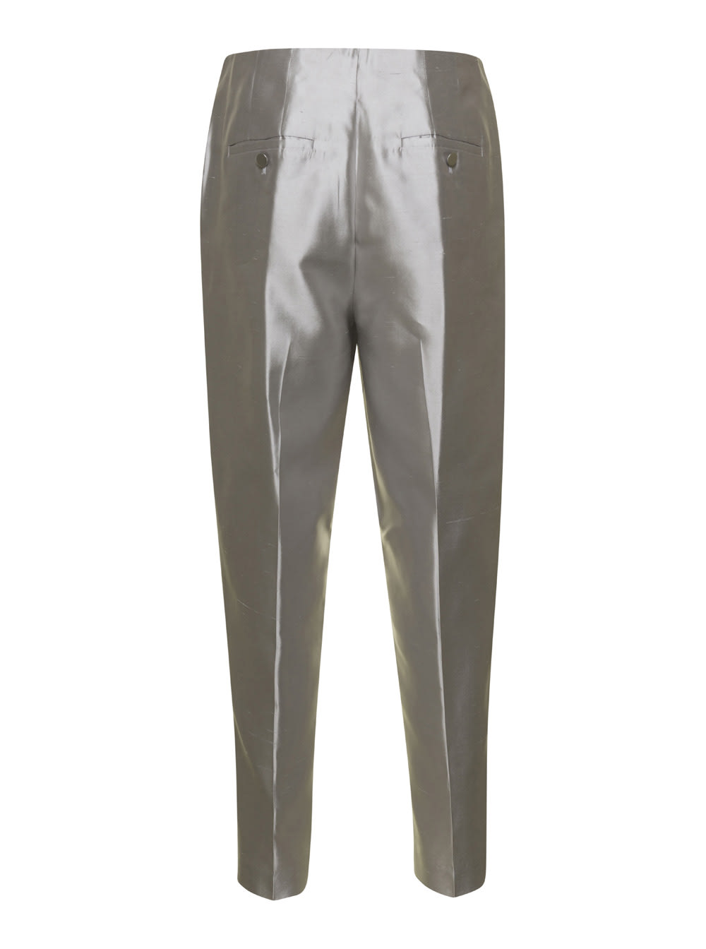 Shop Theory Grey Cigarette Pants In Silk Woman In Grigio