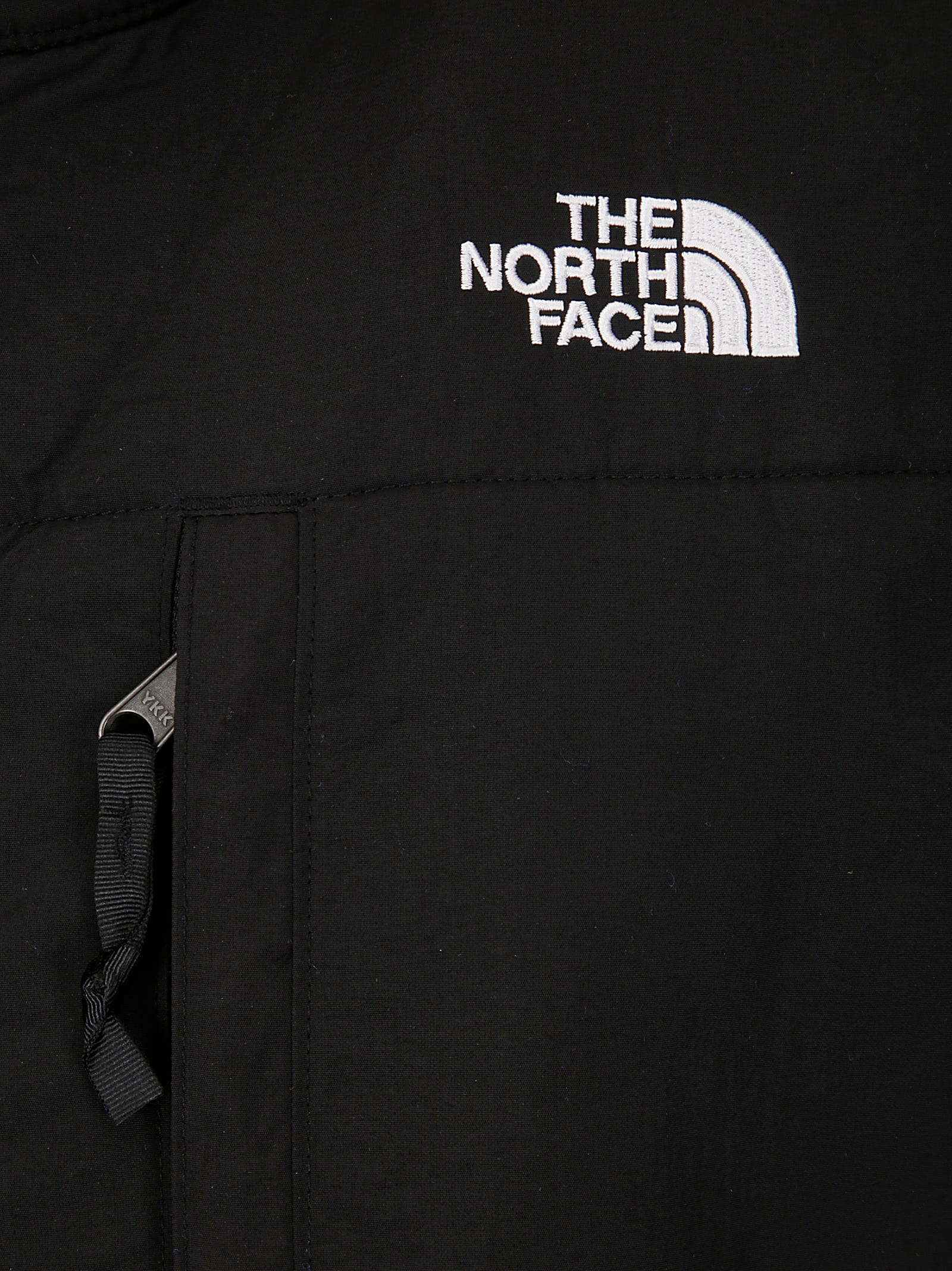The North Face Block Design High Collar Sleeveless Gilet In Tnf Blue/tnf Black