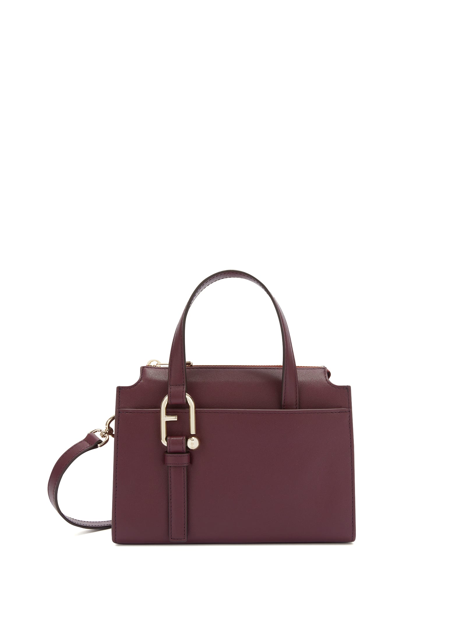 Shop Furla Boston S Chianti Leather Satchel Bag