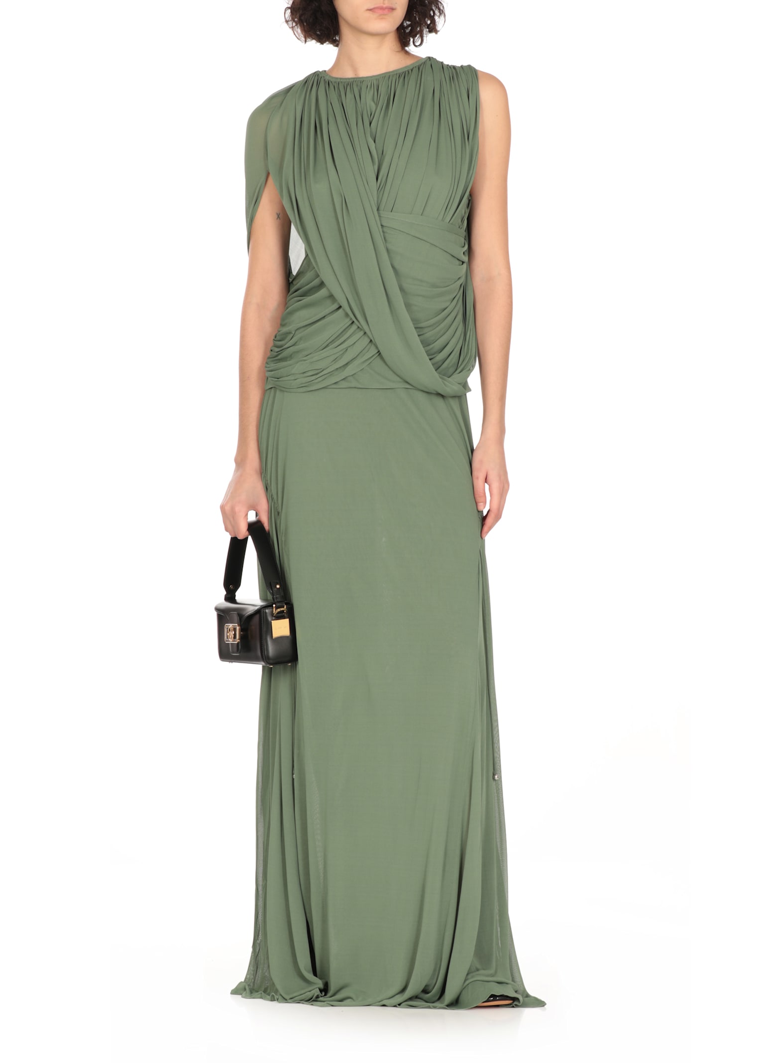 Lanvin Jersey Maxi Skirt In Green