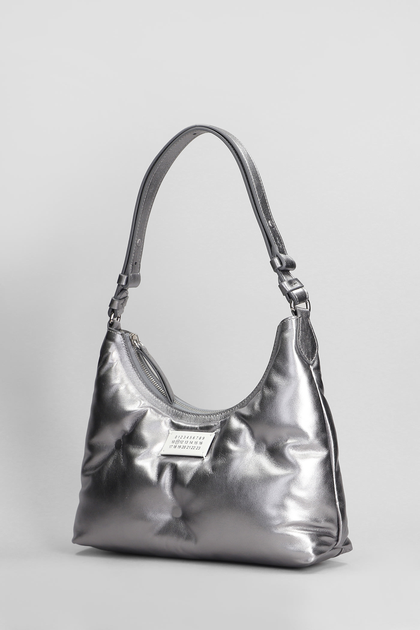 Shop Maison Margiela Glam Slam Shoulder Bag In Silver Leather