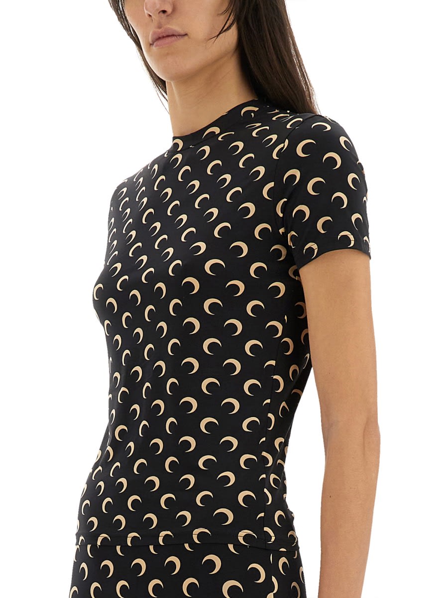 Marine Serre T-shirt Moon In Black