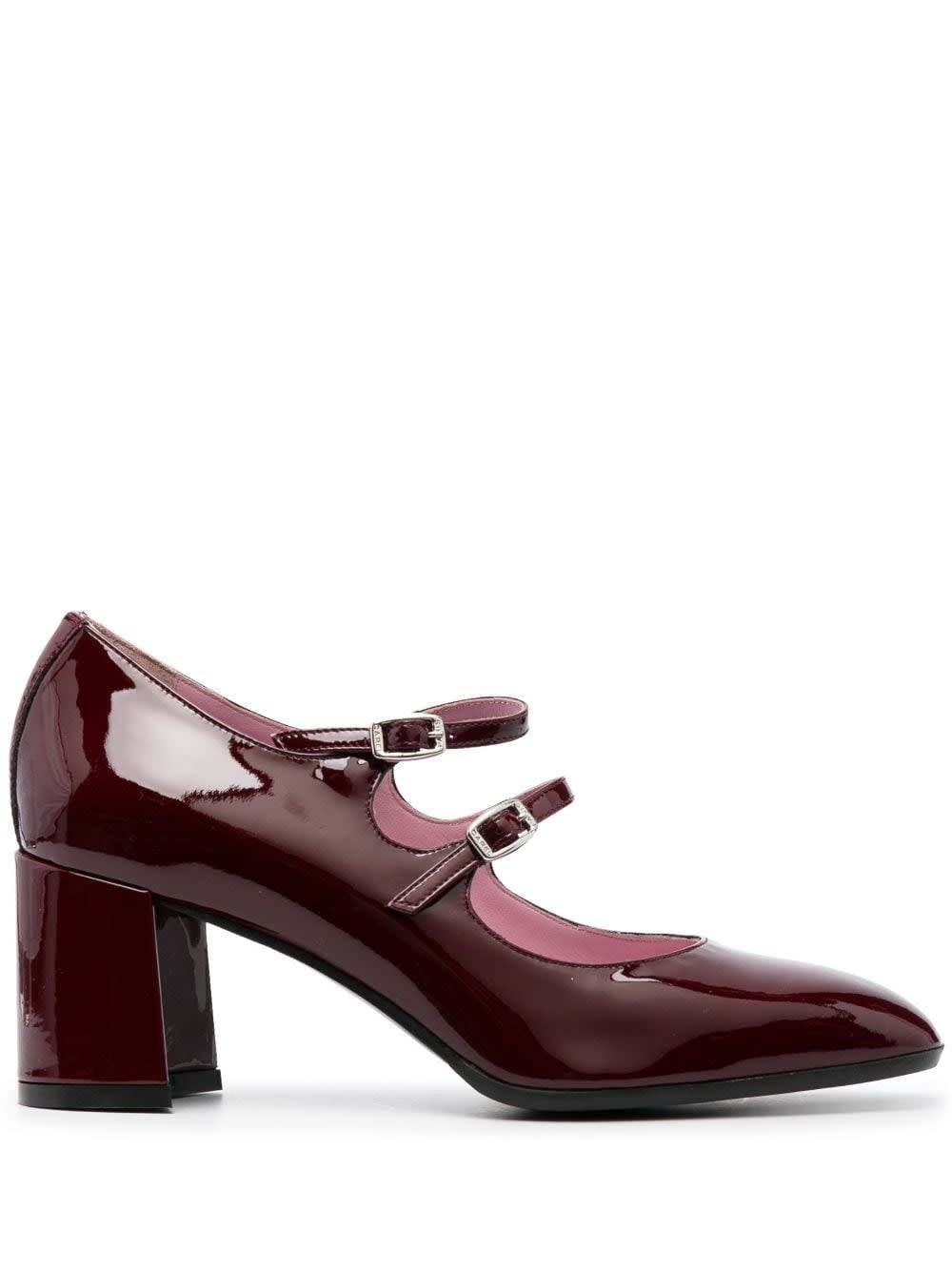 Carel Alice Patent Leather Pumps In Burgundy