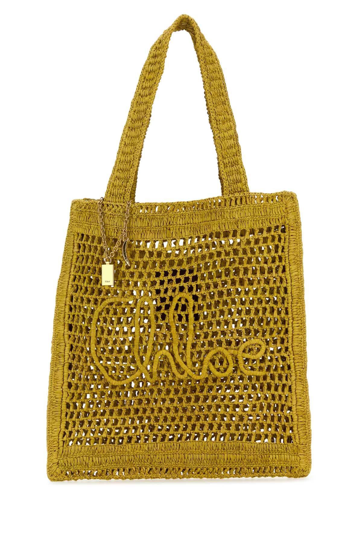 Chloé Yellow Raffia Estate Banana Shopping Bag