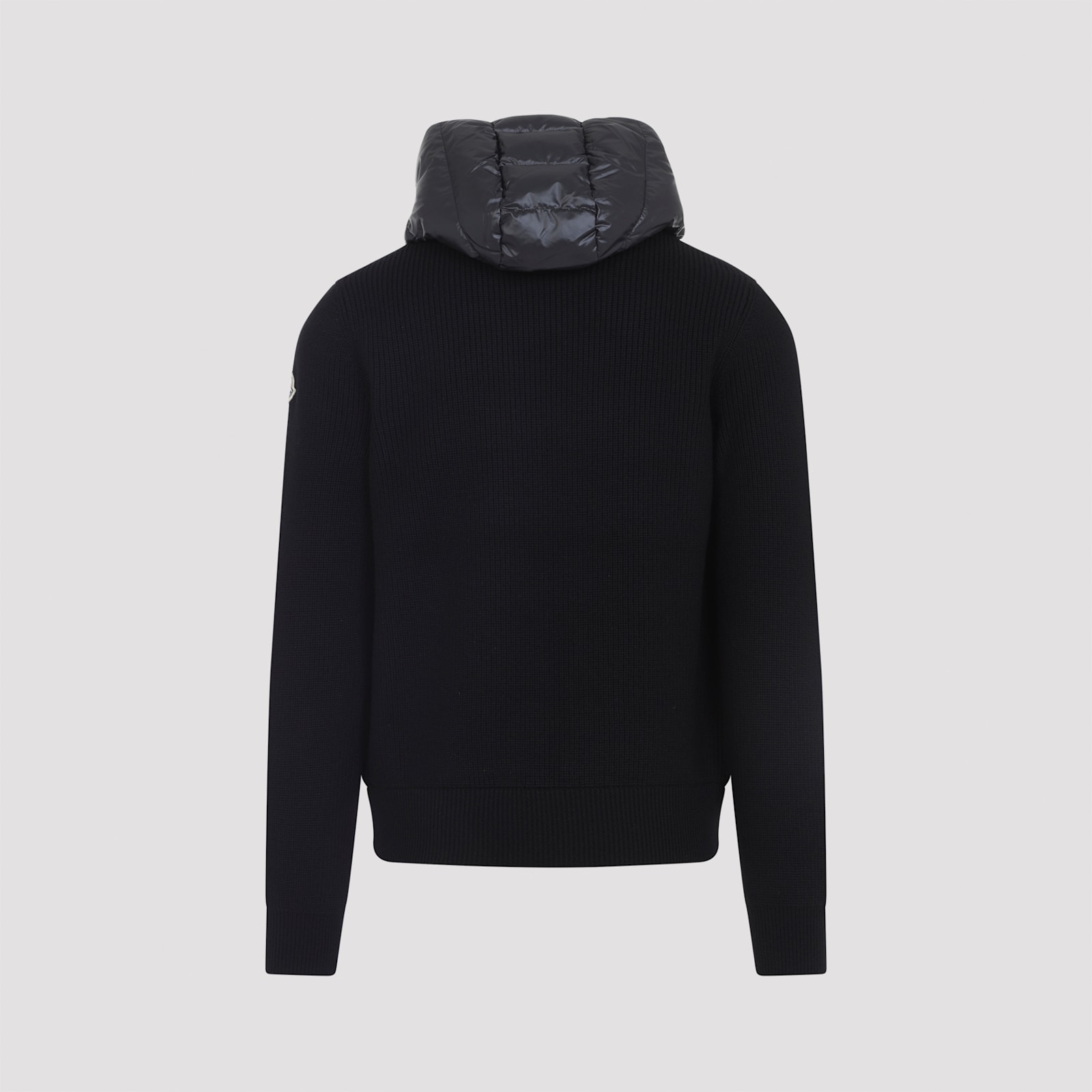 Moncler Padded Wool Zip-up Hoodie Clothing In Blue