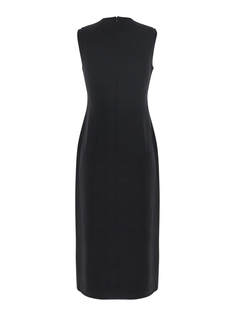 Theory Black Sleeveless Dress With Round Neck And Front Single Slit In Black