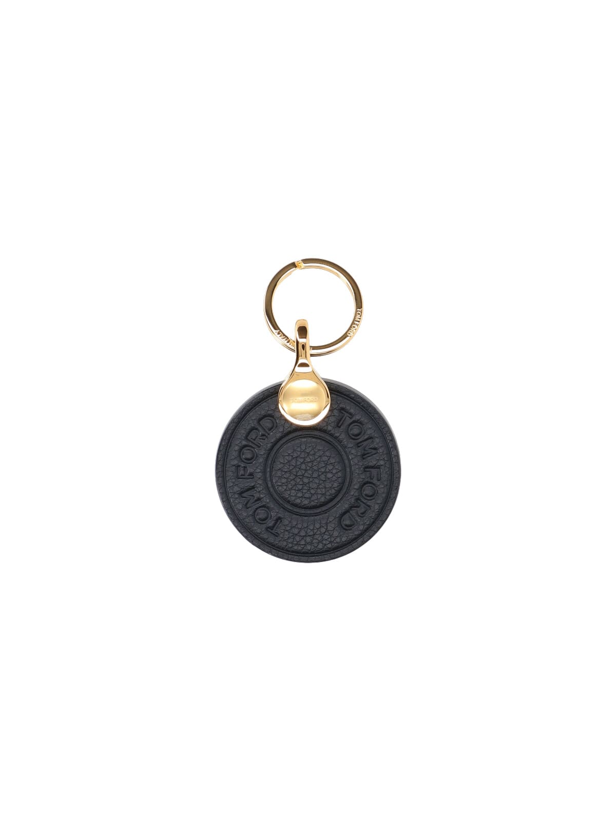 Tom Ford Keyring Accessory Featuring Gold-tone Hardware Design In Black