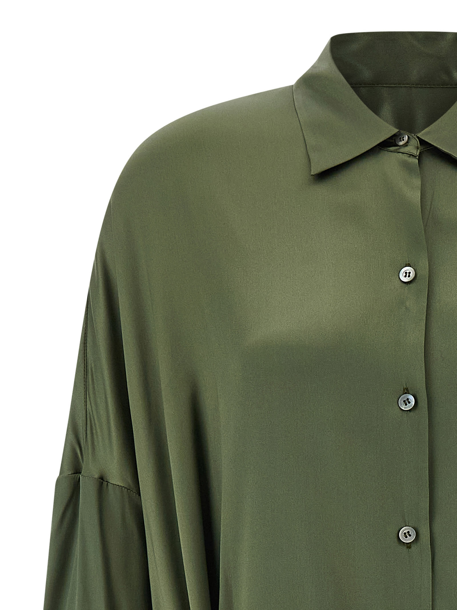 Dries Van Noten Long Sleeve Dress With Adjustable Waist Tie In Green