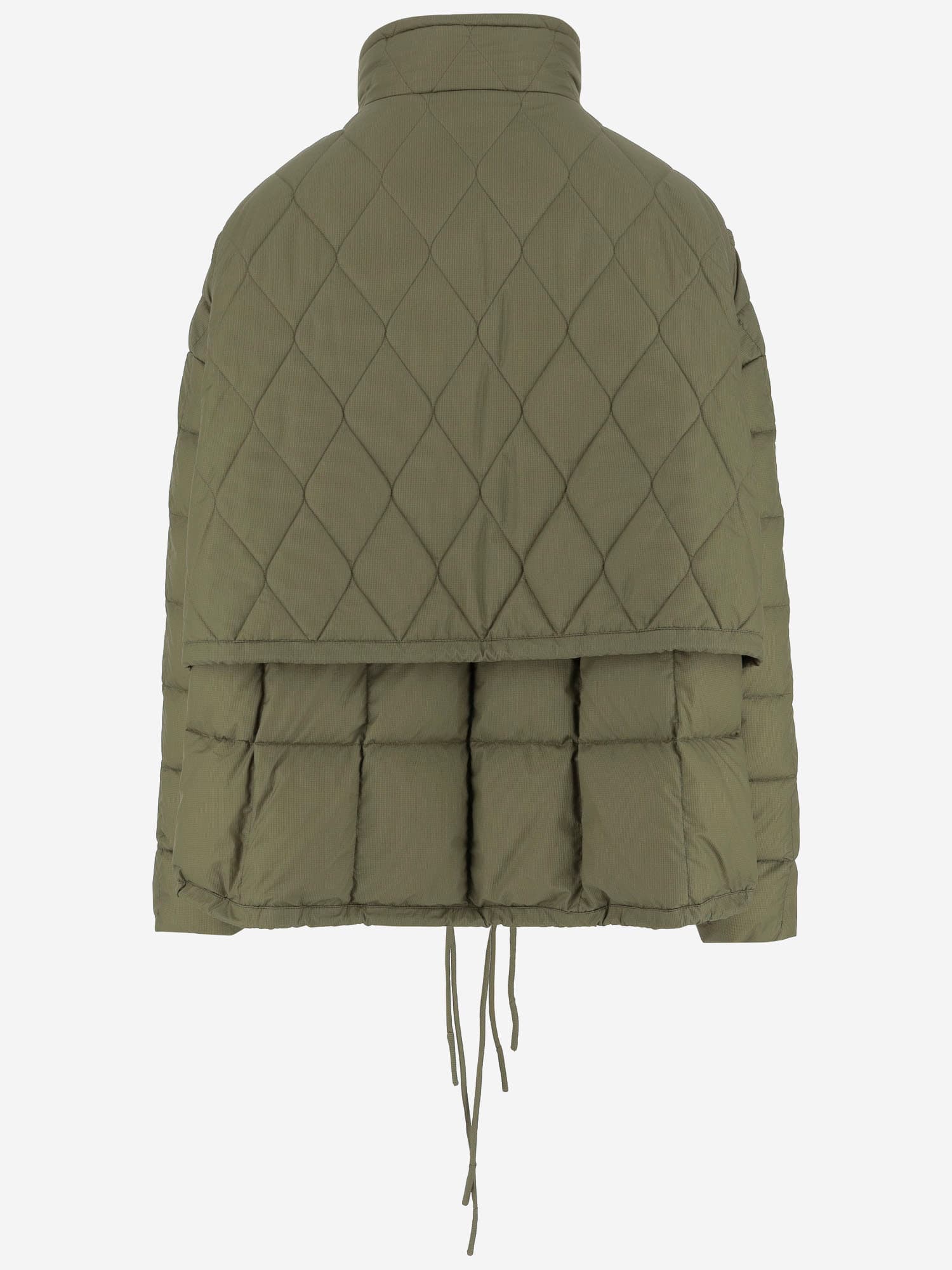 Ienki Ienki High Neck Padded Nylon Jacket In Green