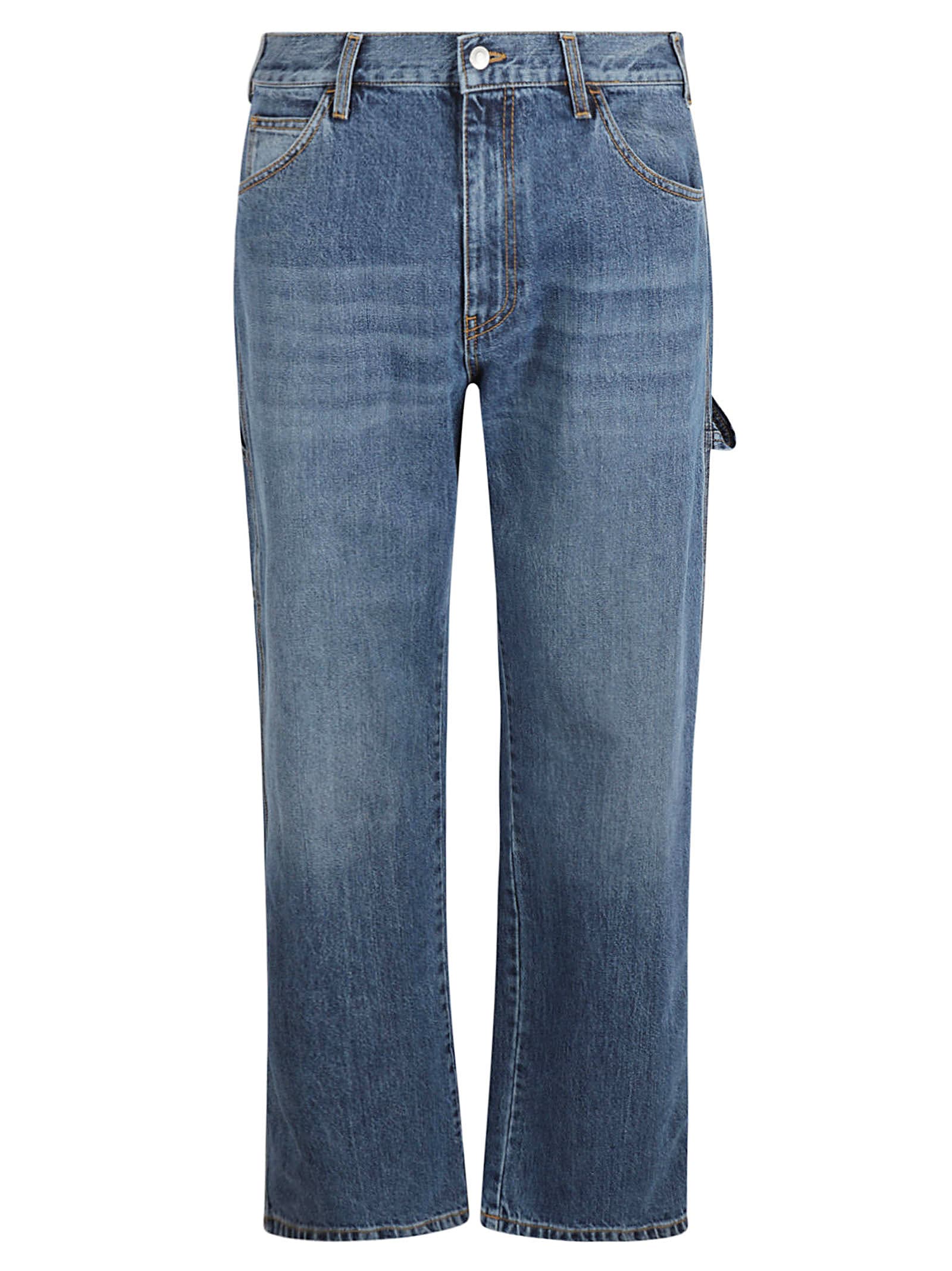 Shop Alexander Mcqueen Straight Buttoned Jeans In Blue