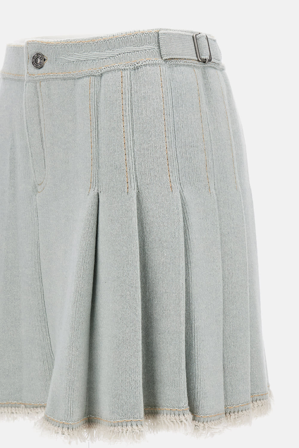 Barrie Pleated Denim Skirt In Blue