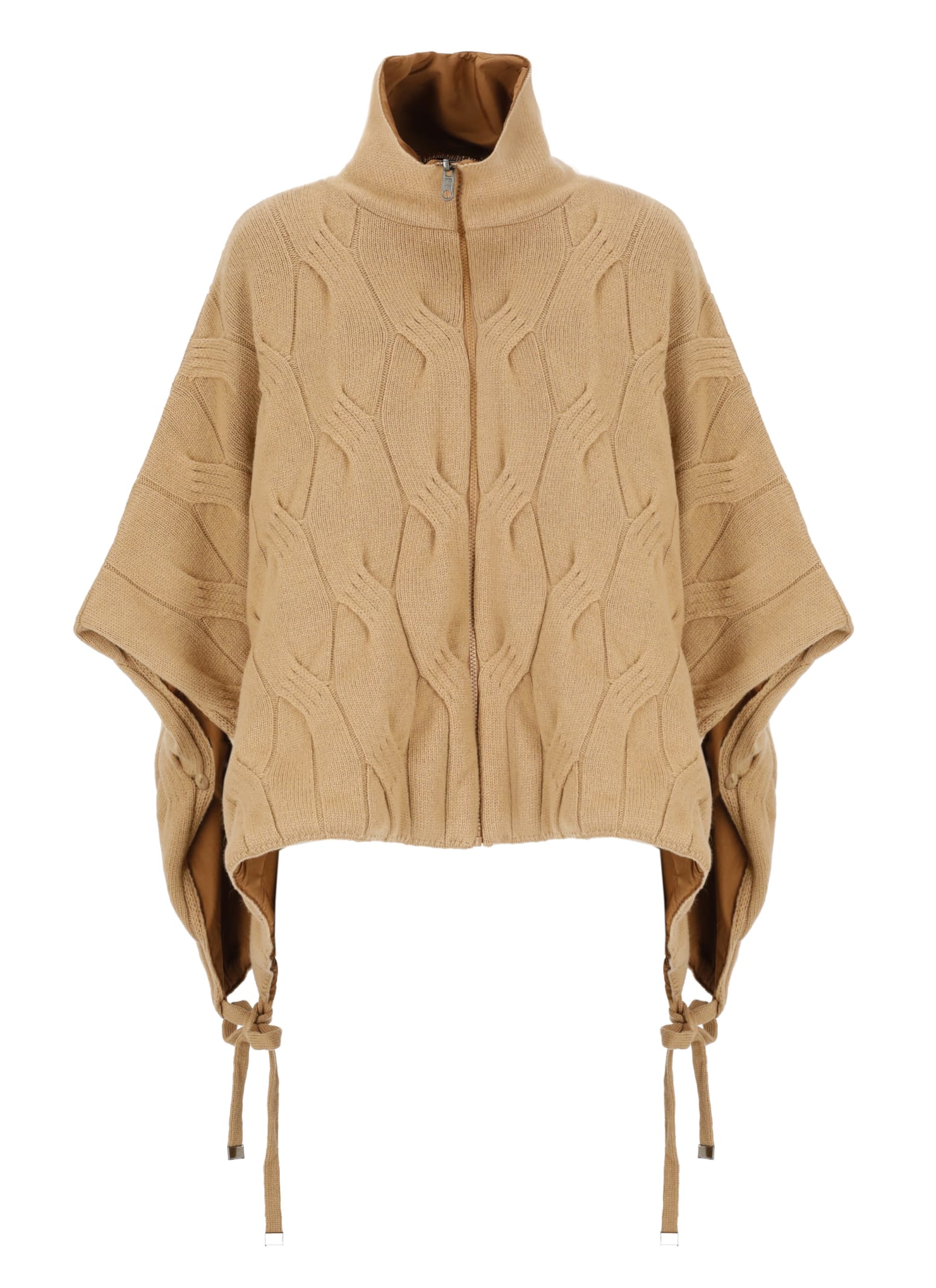 KANGRA WOOL AND CASHMERE REVERSIBILE CAPE