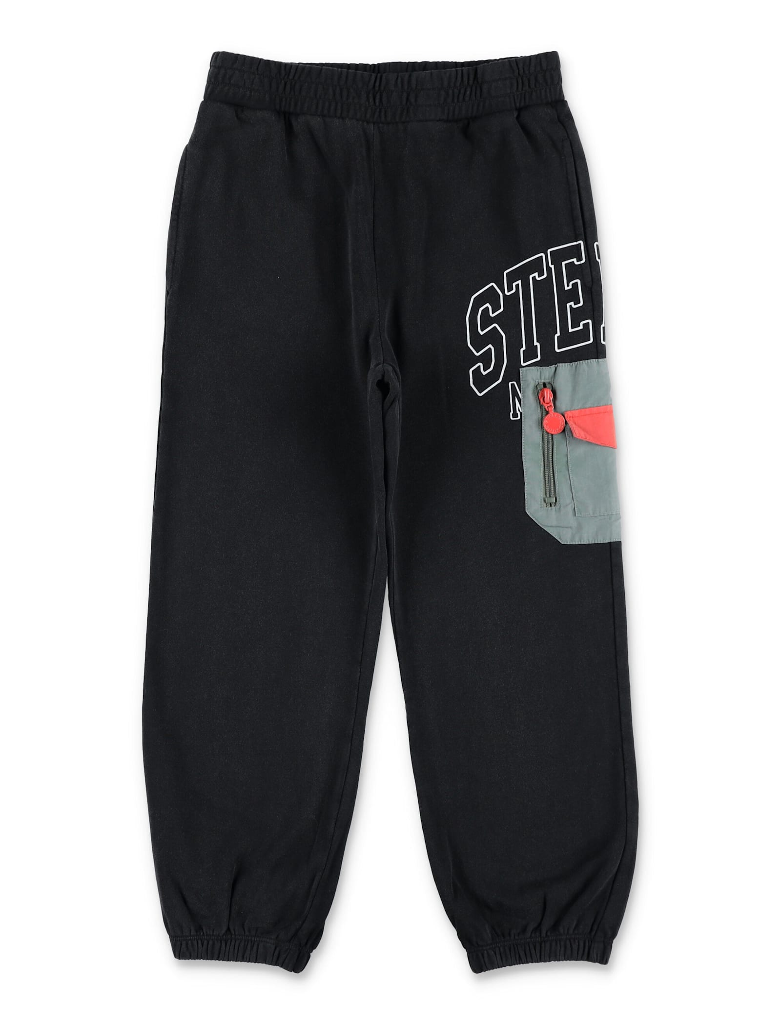 Stella Mccartney Kids Printed Joggers With Pocket In Black
