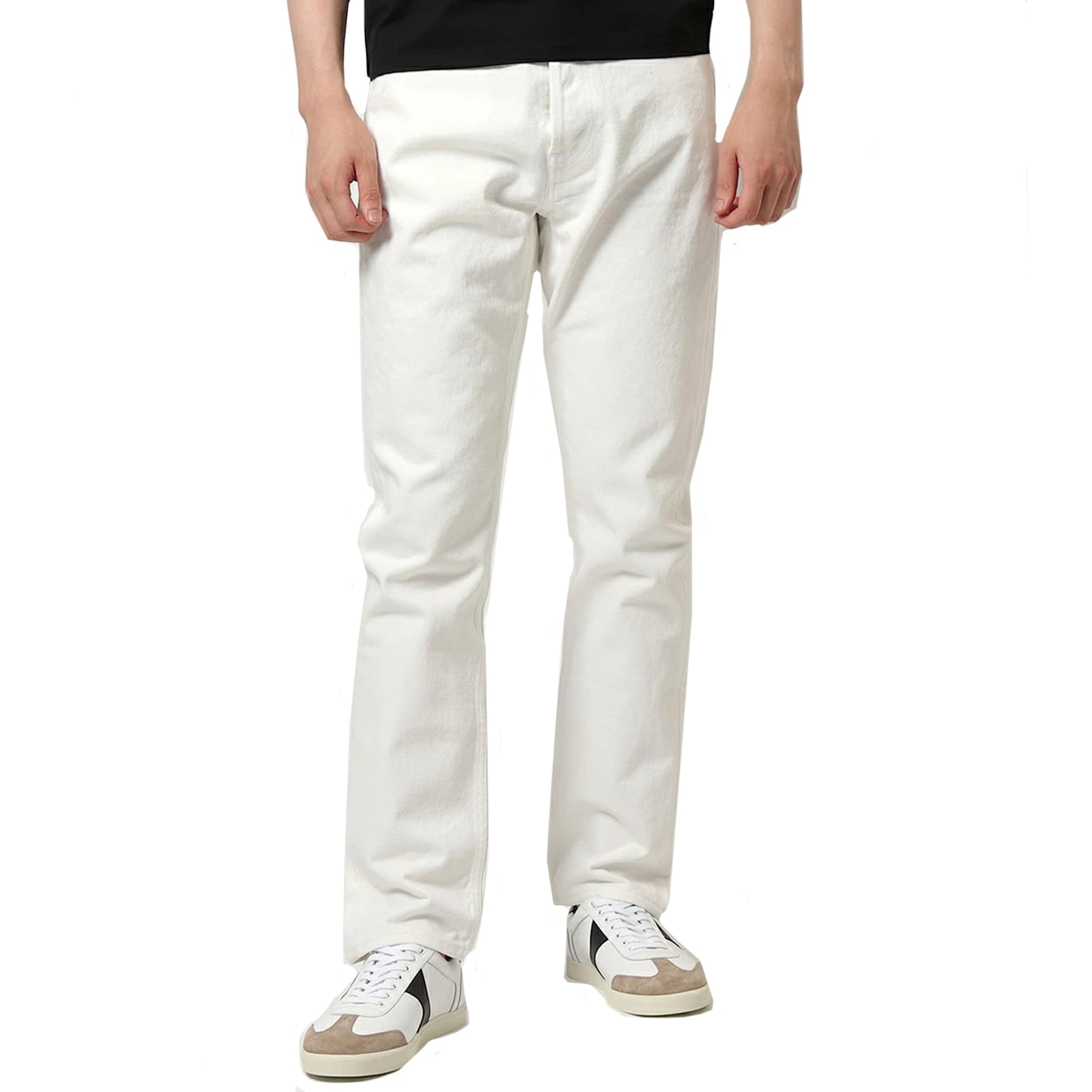 Shop Celine Cotton Denim Jeans In White