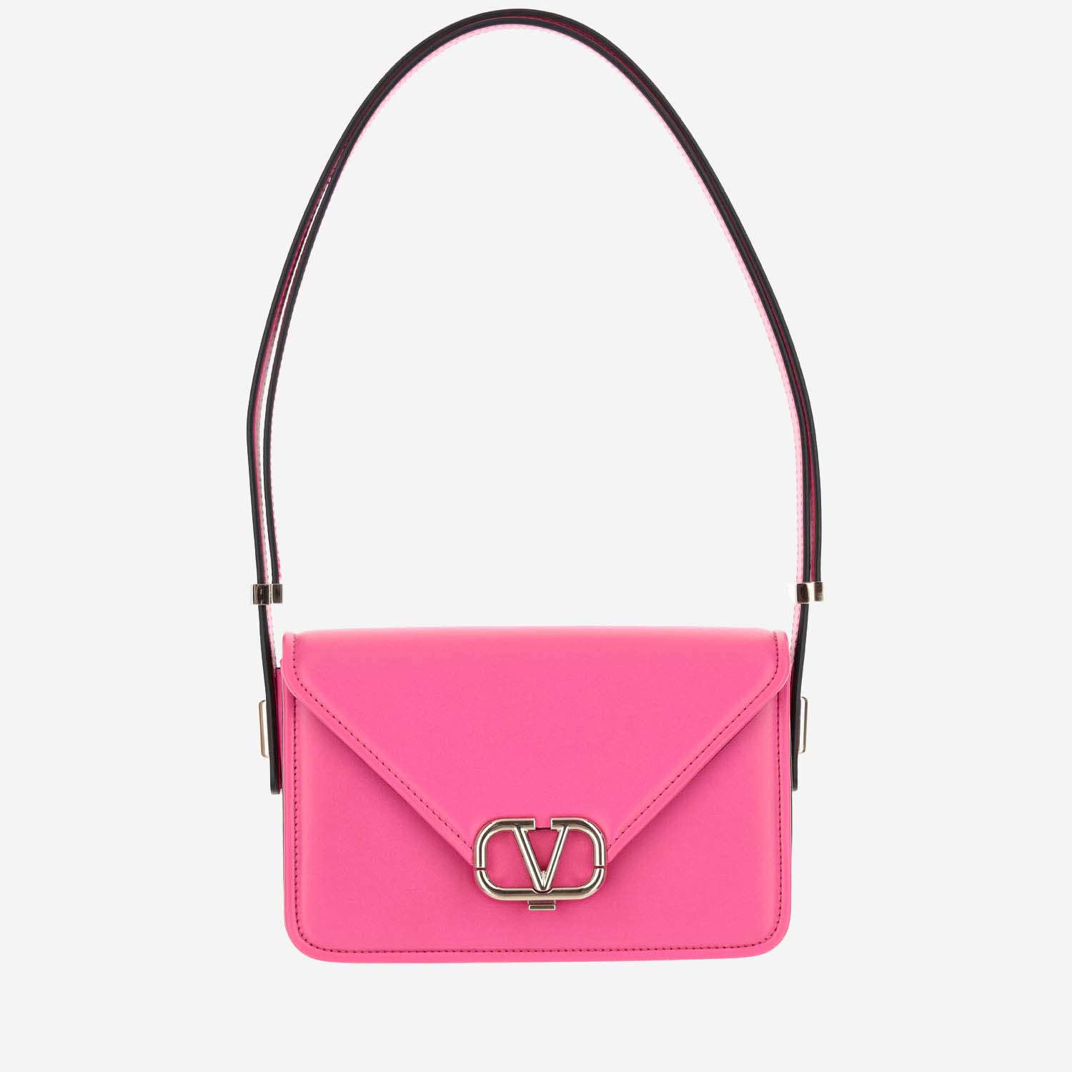 Valentino Garavani Letter Bag Small Shoulder Bag In Smooth Calfskin In Pink