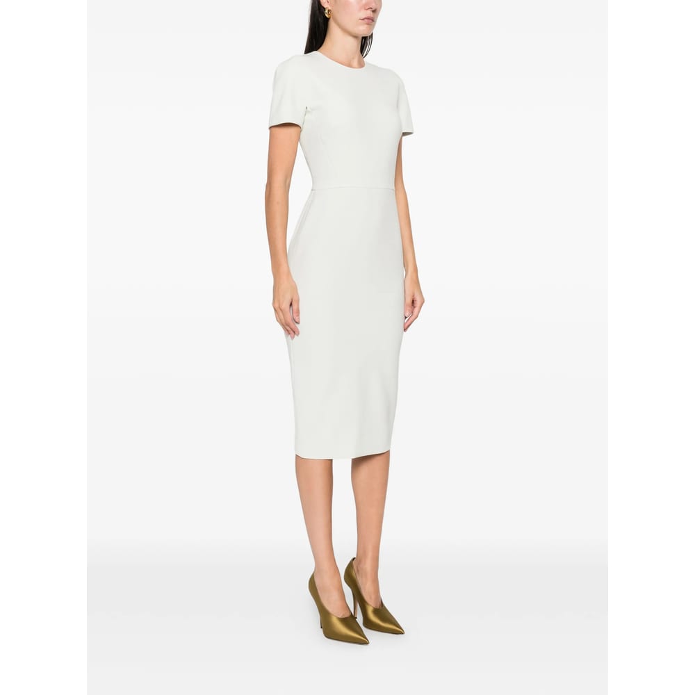 Victoria Beckham Fitted Double Crepe T-shirt Dress In White