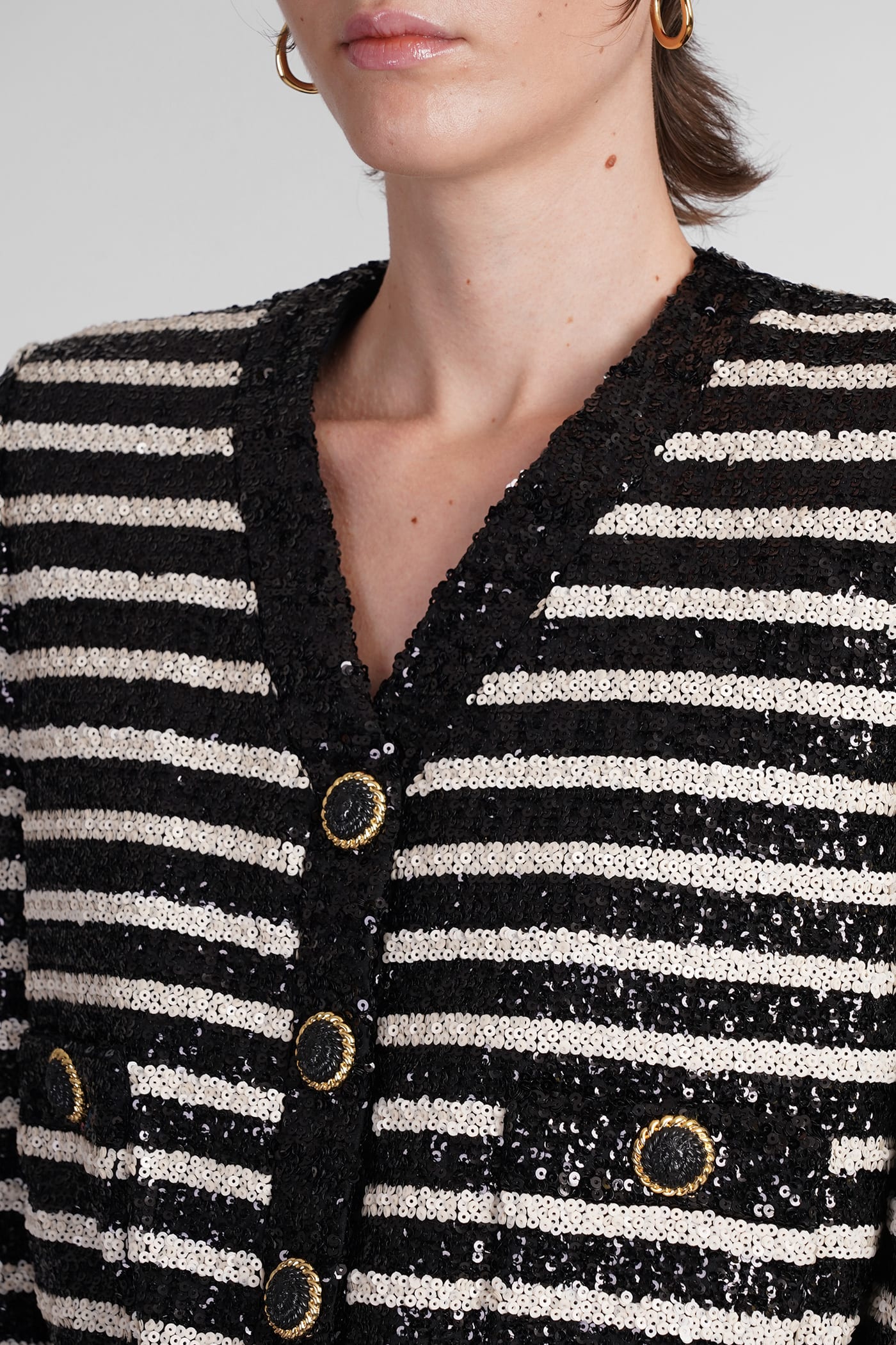 Shop Balmain Cardigan In Black Polyester