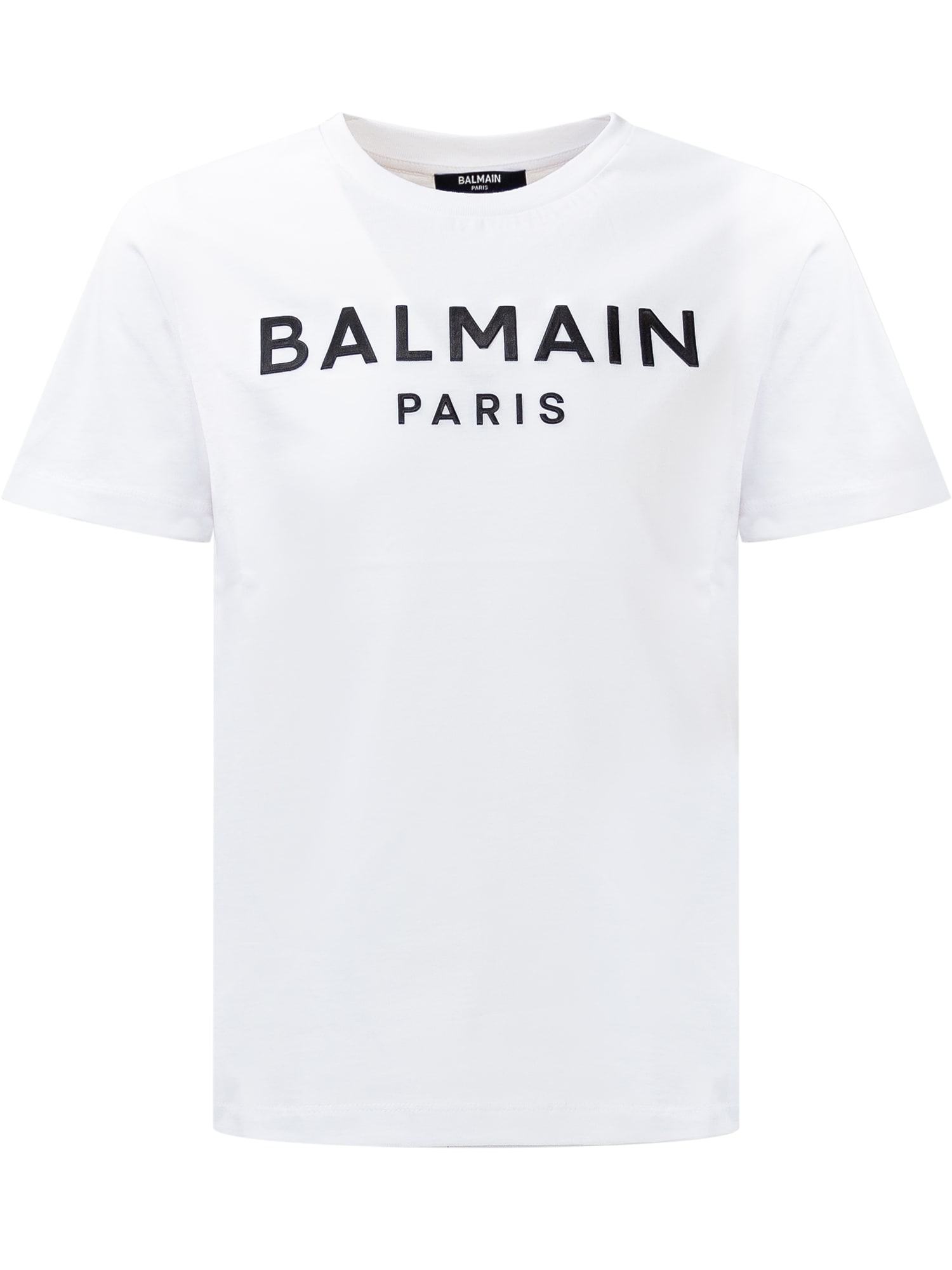 Balmain Kids' Logo T-shirt In Bianco