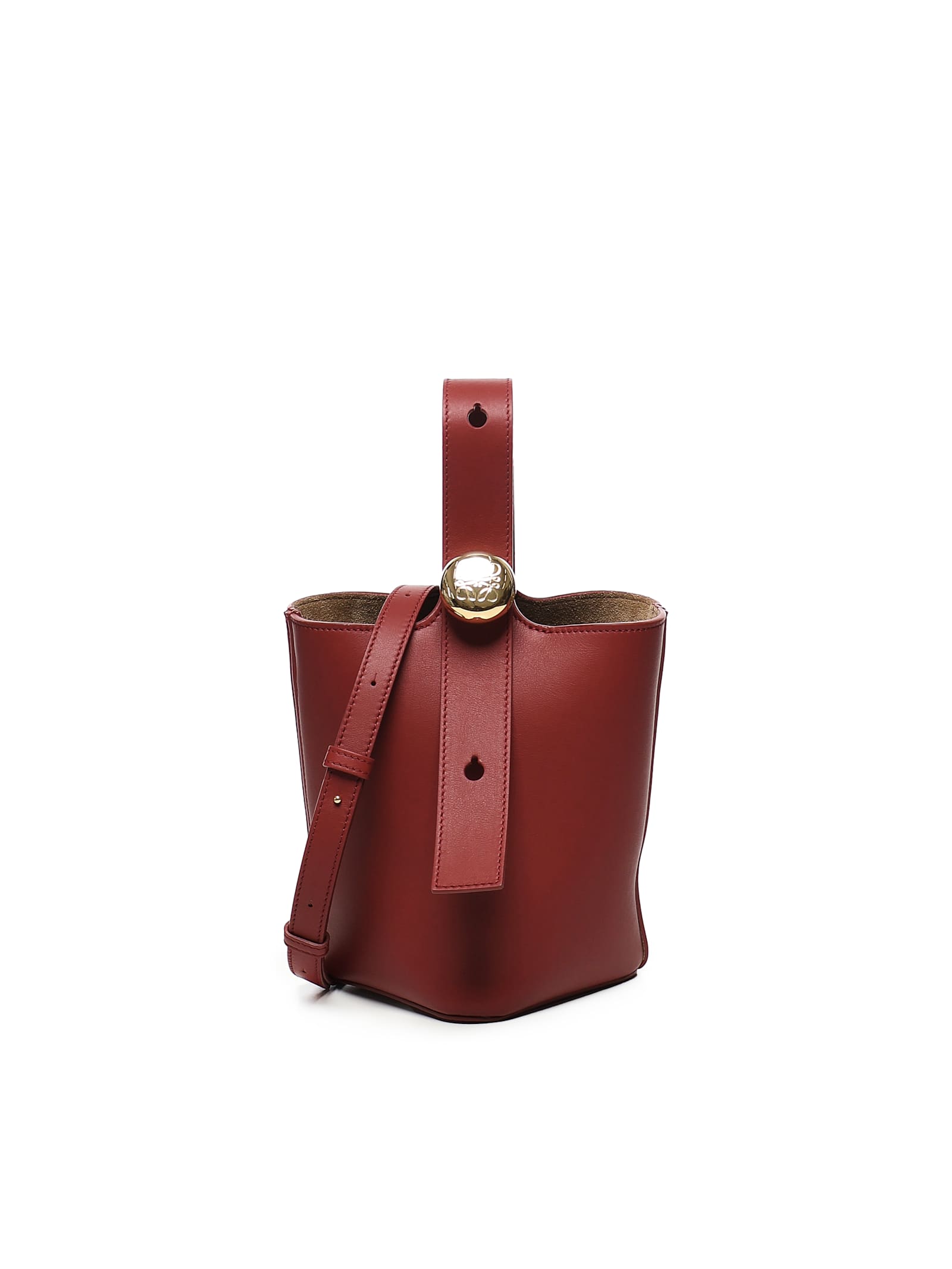 Loewe Pebble Bucket Mini Bag In Calfskin Leather