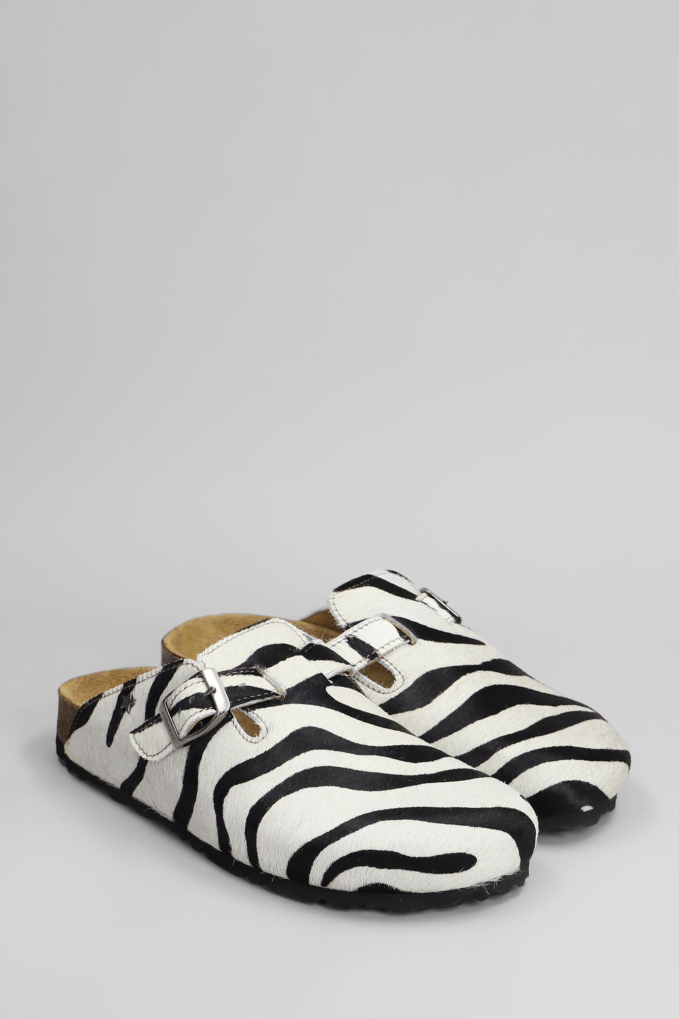 CUBANAS MARIA SLIPPER-MULE IN WHITE PONY SKIN