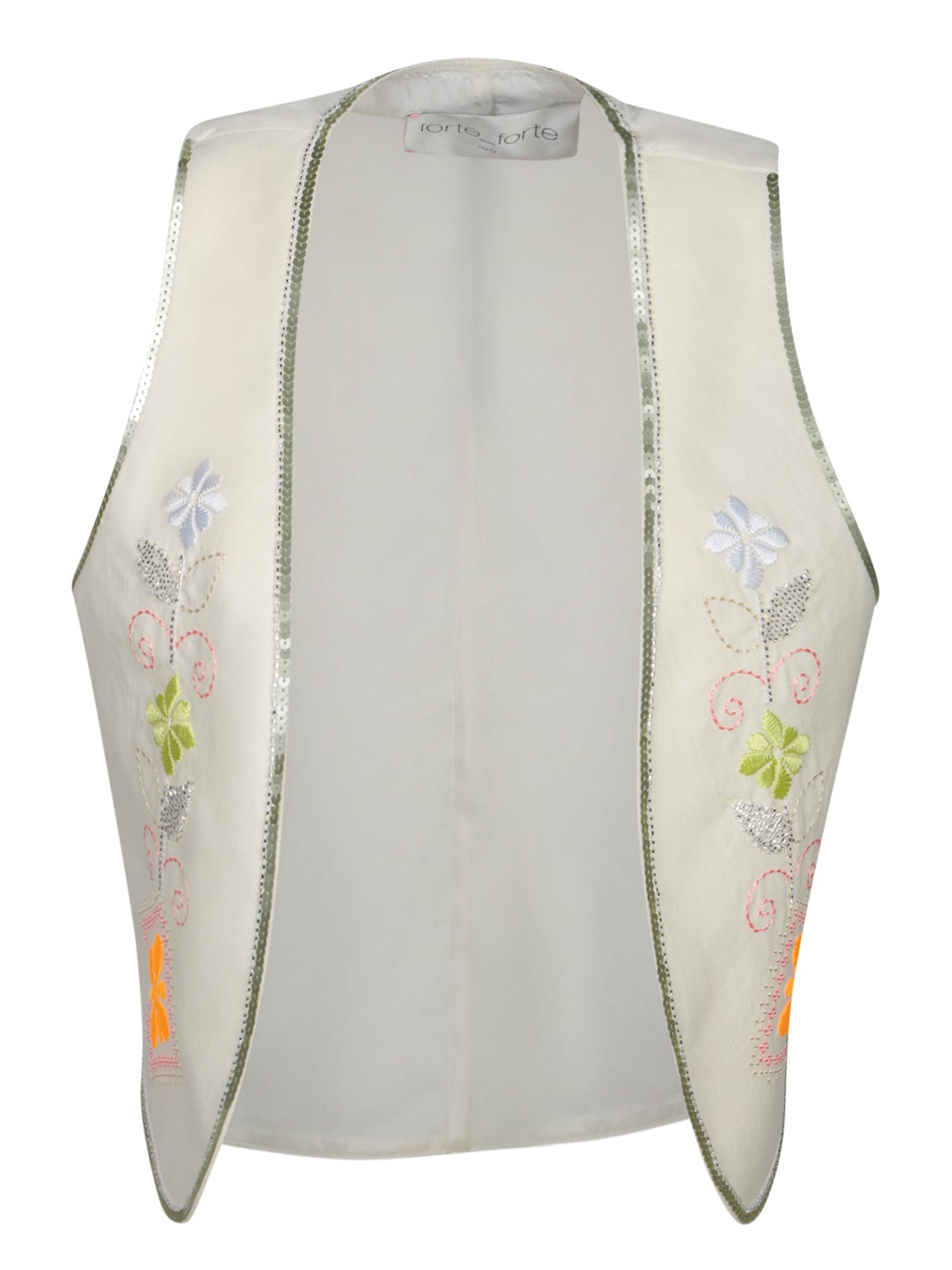 Forte_Forte Oniric Blossom White Linen Vest