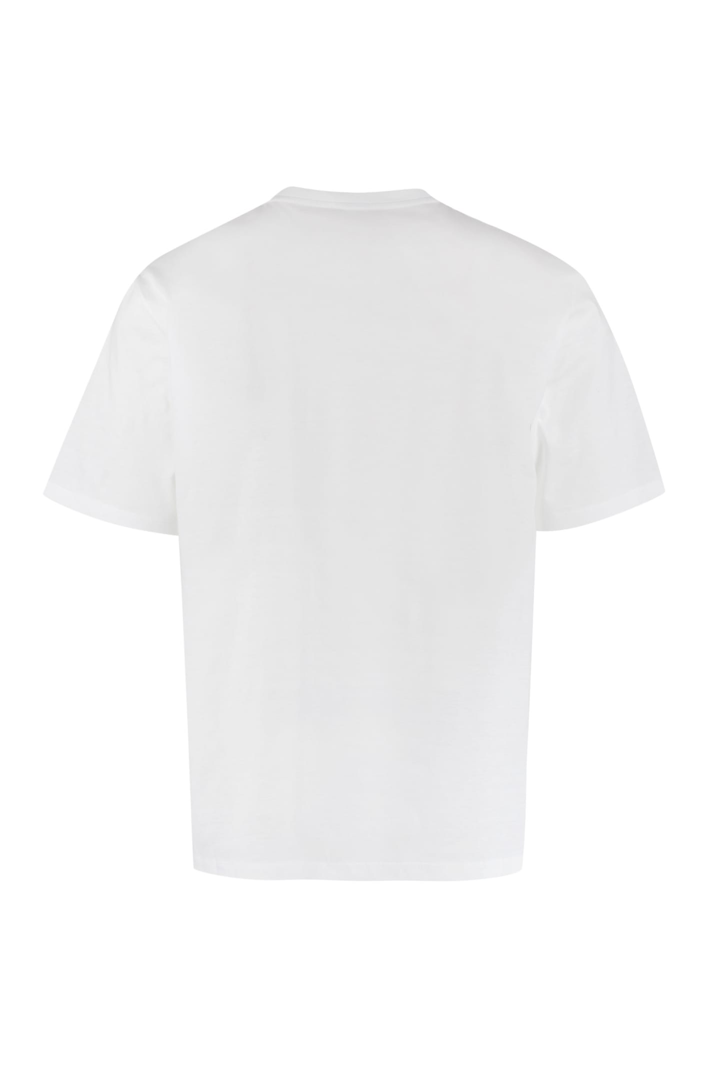 Shop Prada Cotton Crew-neck T-shirt In White