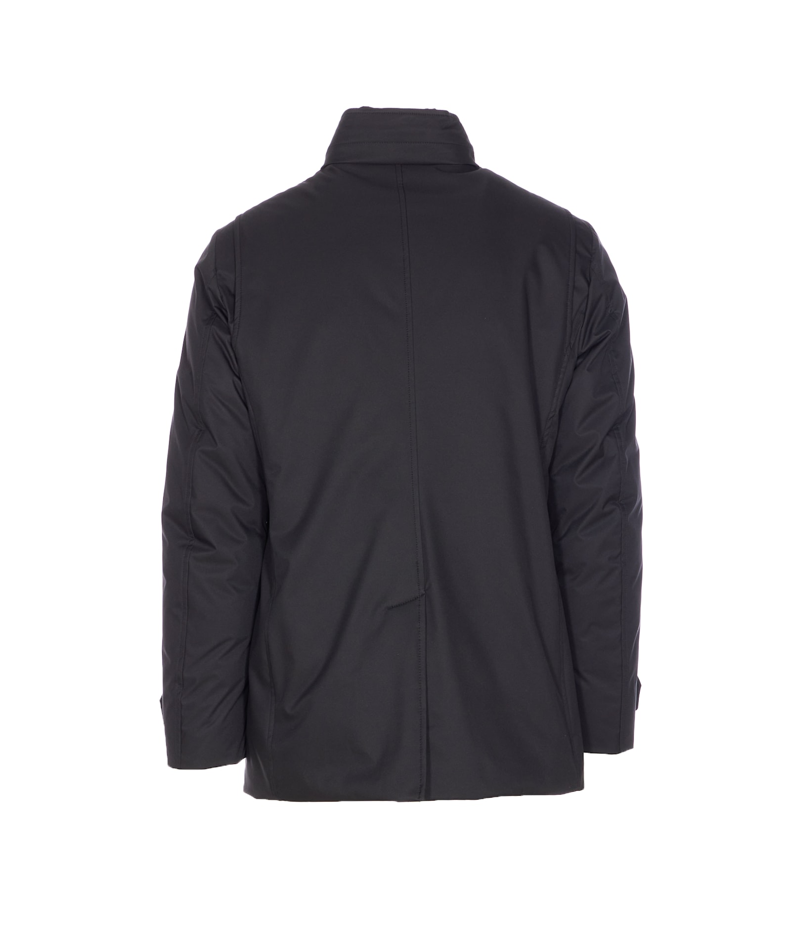 Moorer High Neck Padded Jacket With Cuff Straps In Black