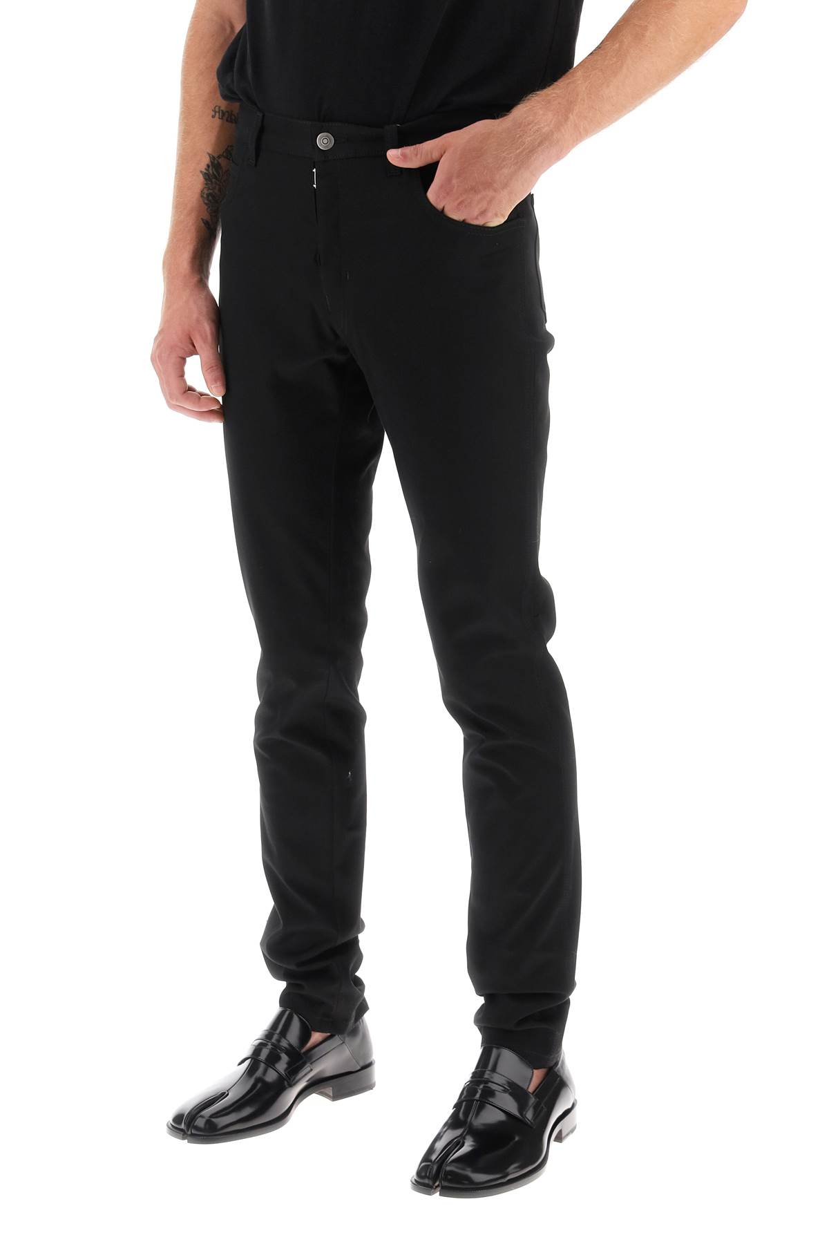 Shop Maison Margiela Five-pocket Skinny Jeans In Black (black)
