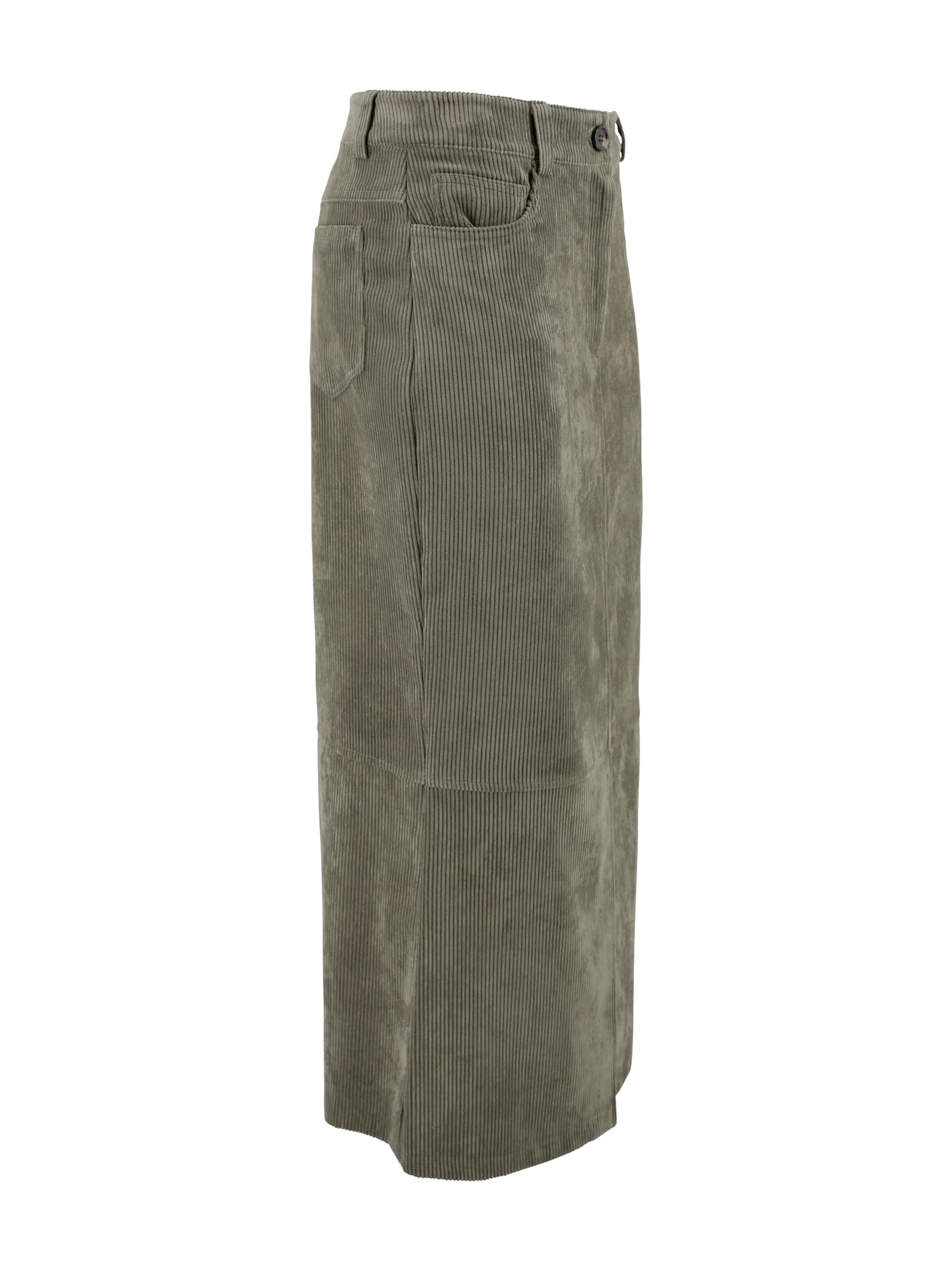 D Exterior Long Skirt In Brown