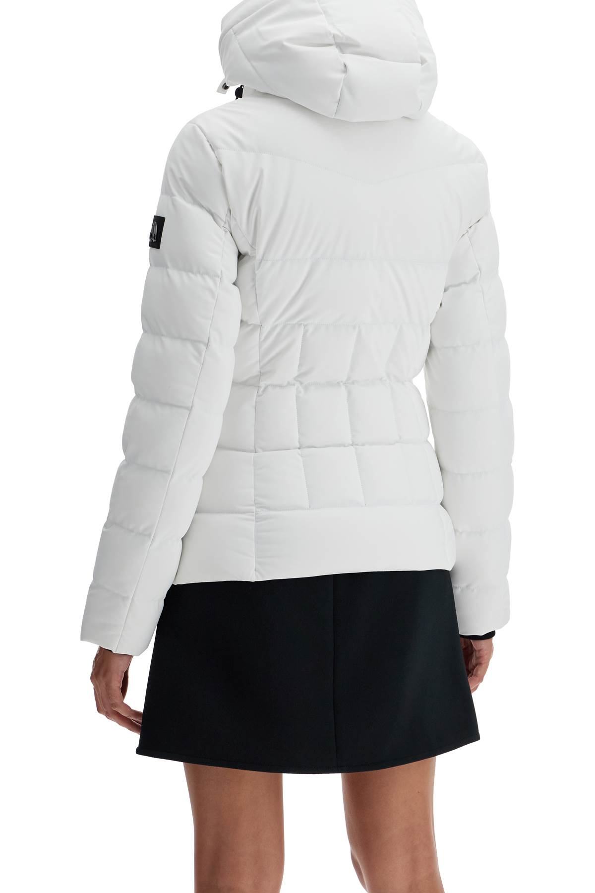 Shop Moose Knuckles Short Betta Down Jacket In Milkyway W/nat Sh (white)