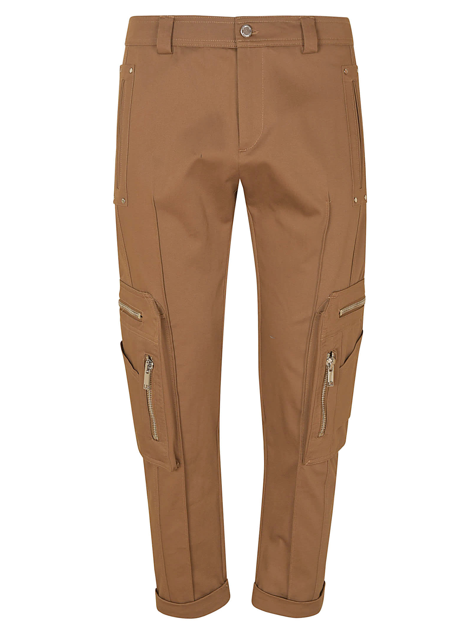 Les Hommes Cotton Twill Cargo Trousers