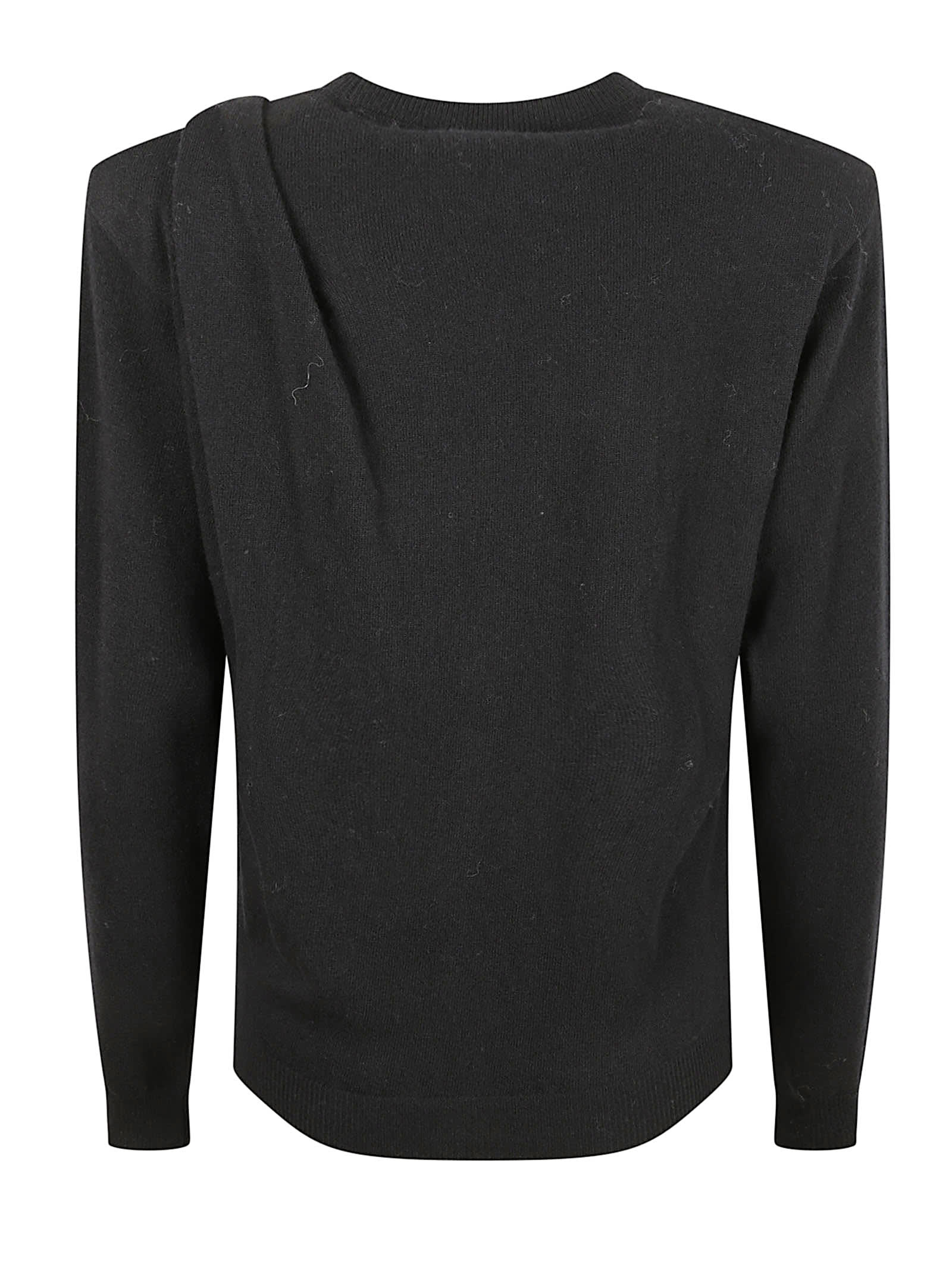 Versace Draped Wool Sweater In Black