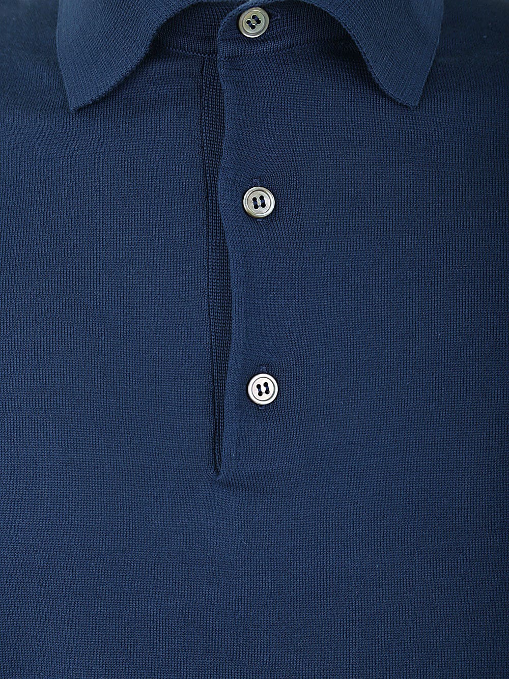 Shop Filippo De Laurentiis Short Sleeves Polo In Denim