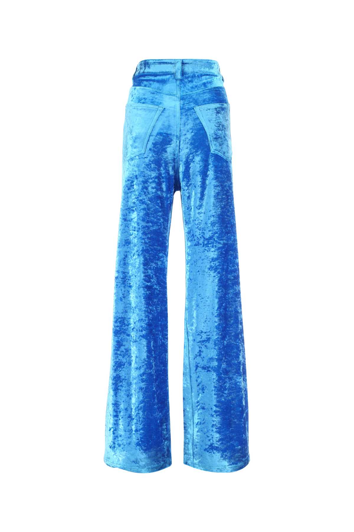 Balenciaga Light-blue Velvet Wide-leg Pant In 4407