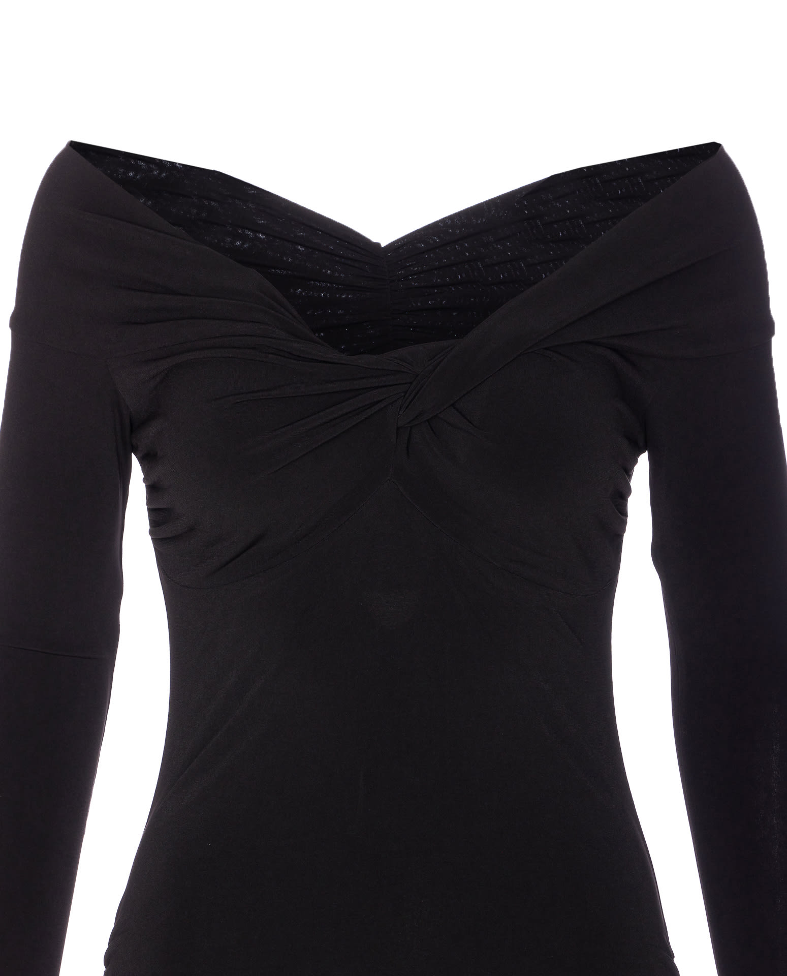 Patrizia Pepe Draped Mini Dress In Black