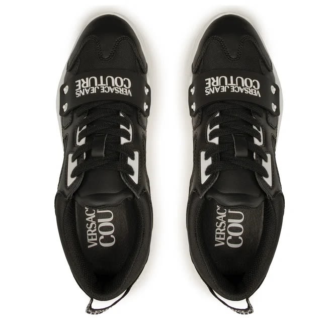 Versace Jeans Couture Lblack And White Sneakers In Black