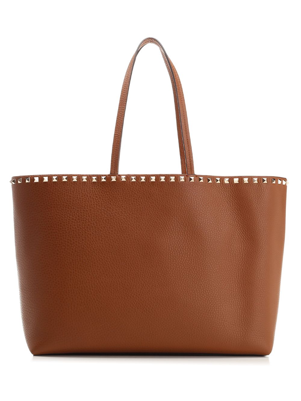 Shop Valentino Rockstud Tote In Brown