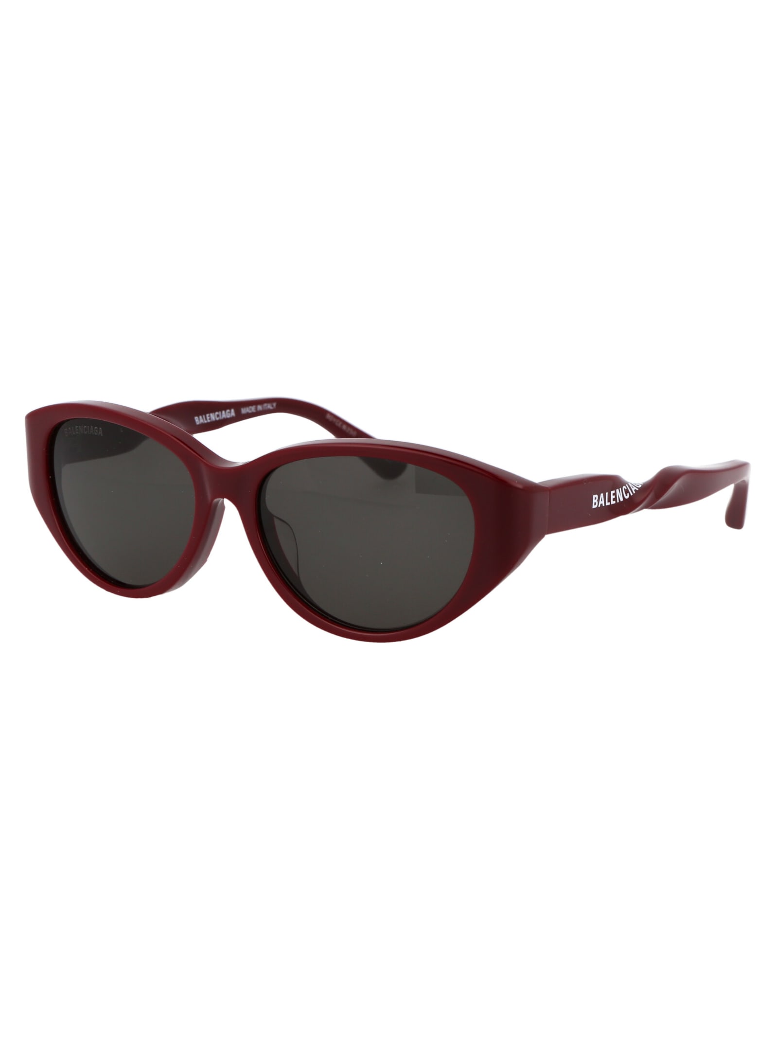 Shop Balenciaga Bb0209sa Sunglasses In 003 Burgundy Burgundy Grey