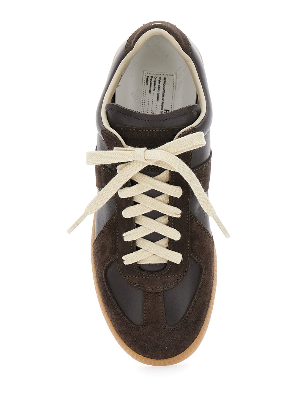 Maison Margiela Replica Brown Low Top Sneakers In Suede And Leather Woman In Brown