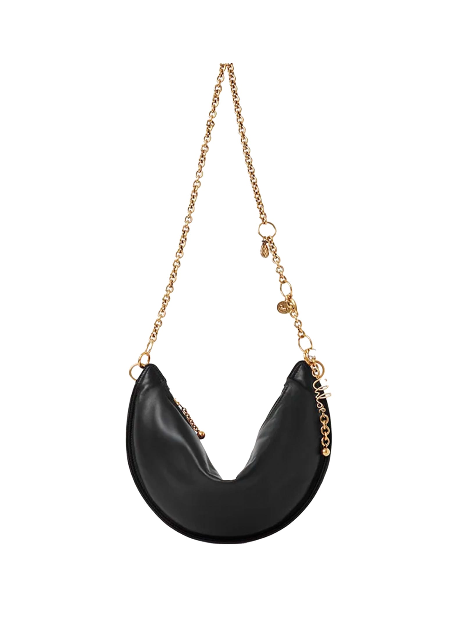 Chloé Icons Crescent Chain Shoulder Bag In Black
