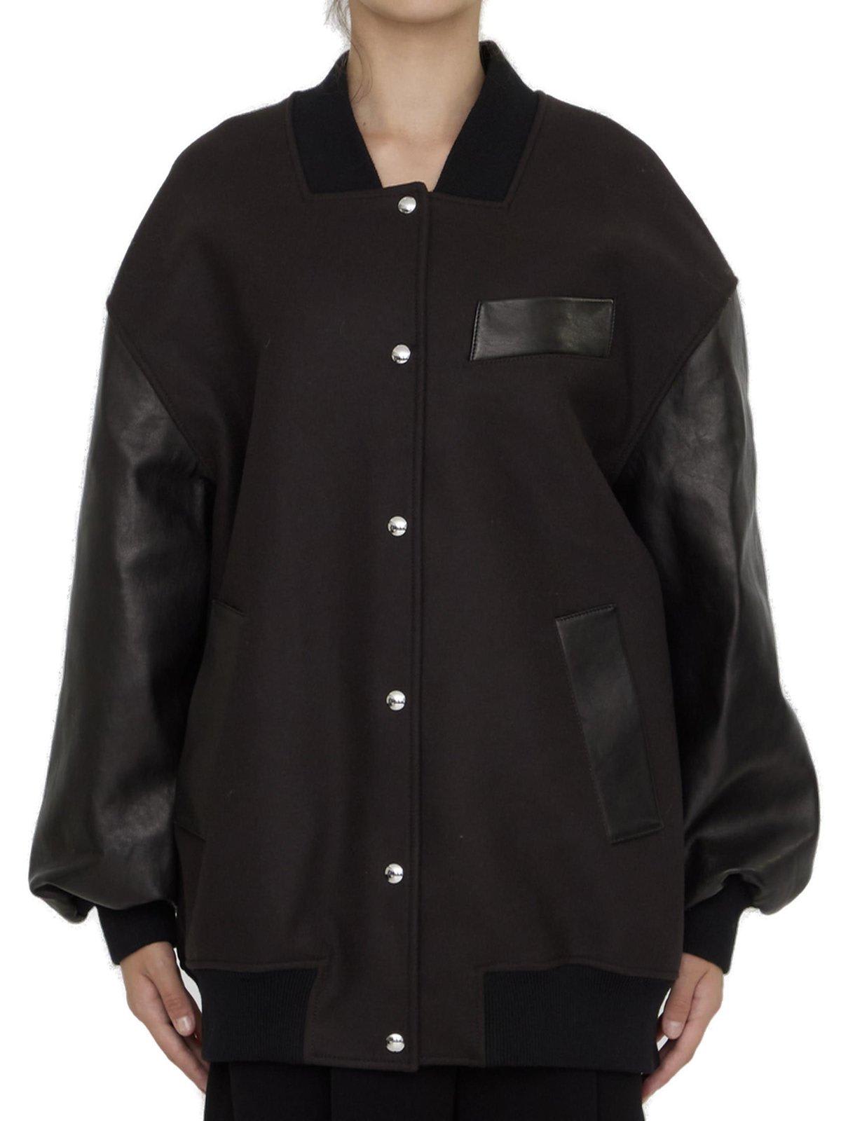 Shop Khaite Spencer Press-stud Bomber Jacket In Brown